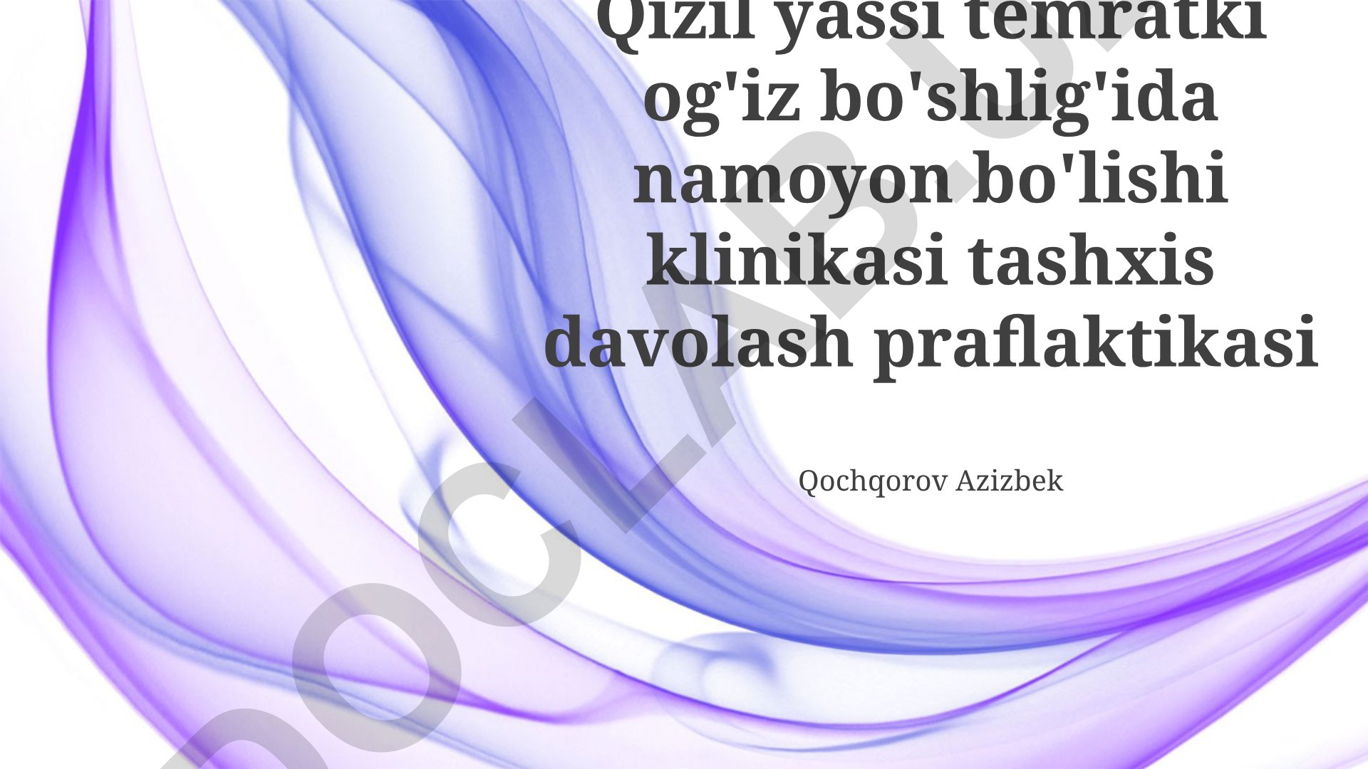 Yassi qizil liken planusning ogʻiz boʻshligʻi shikastlanishlari