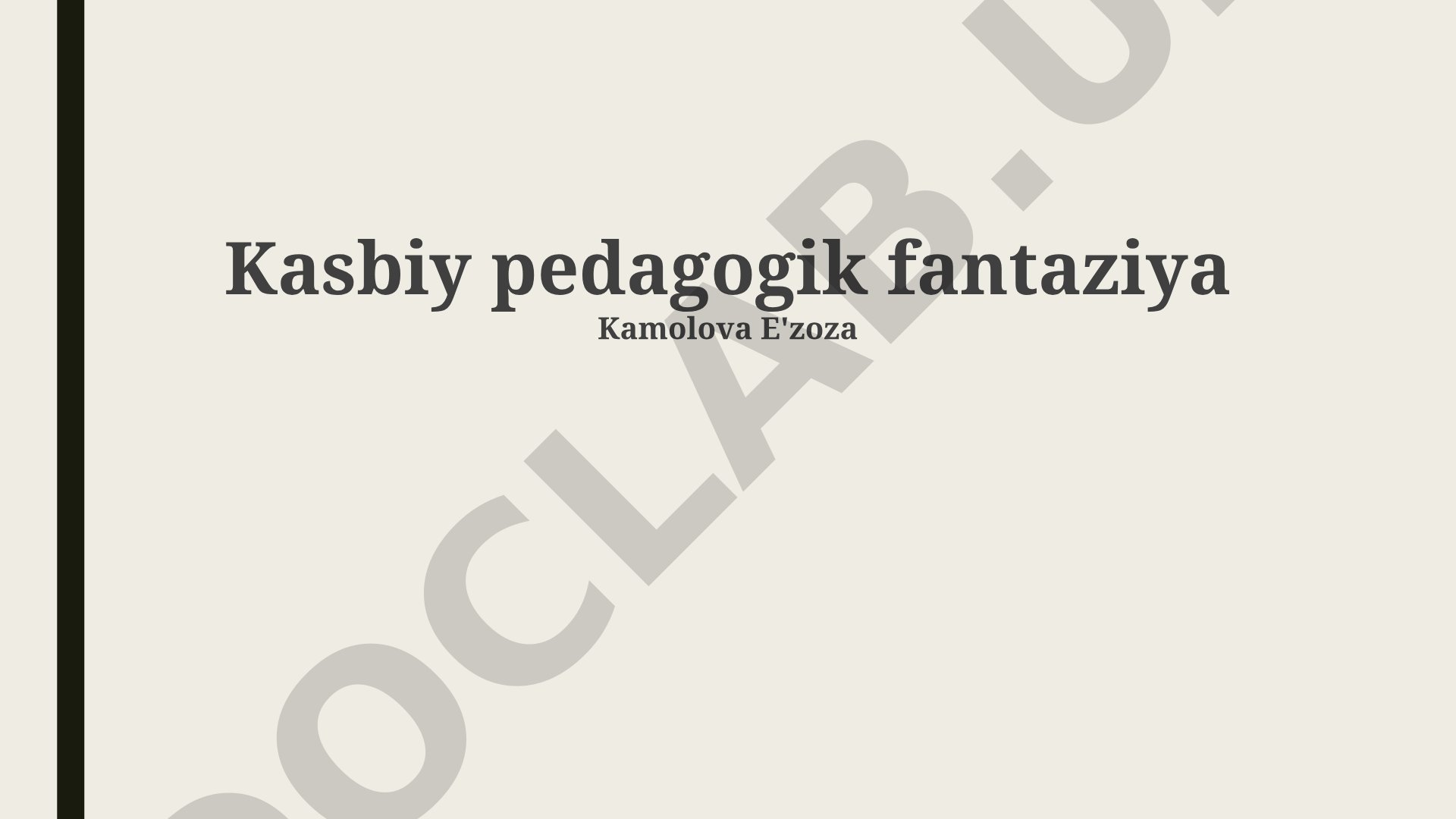 Kasbiy pedagogik fantaziya