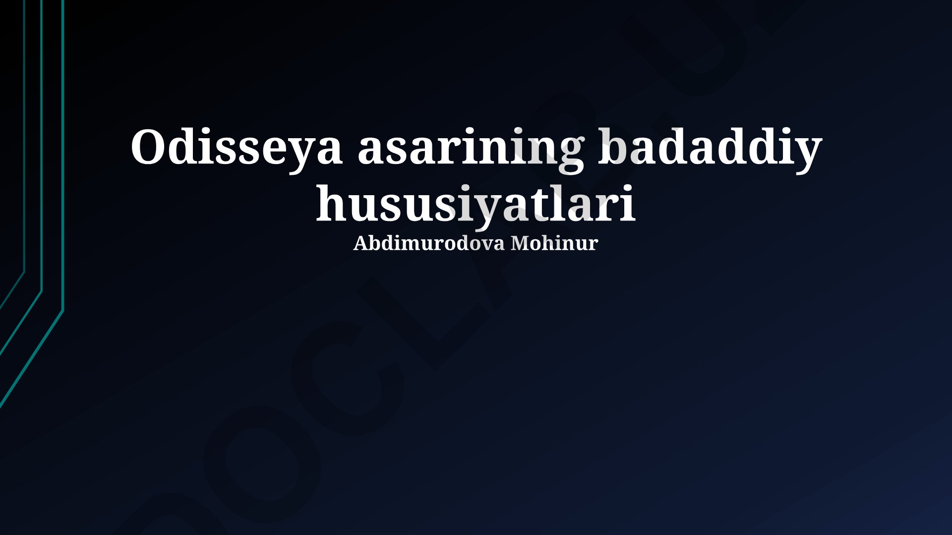 Odisseya asarining badiiy xususiyatlari