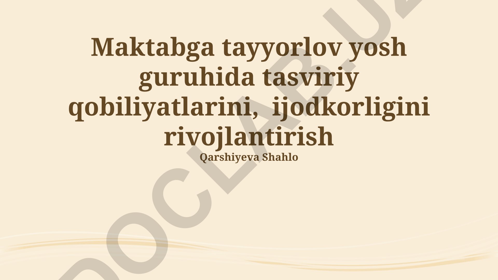 Maktabga tayyorlov yosh guruhida tasviriy qobiliyatlarini rivojlantirish