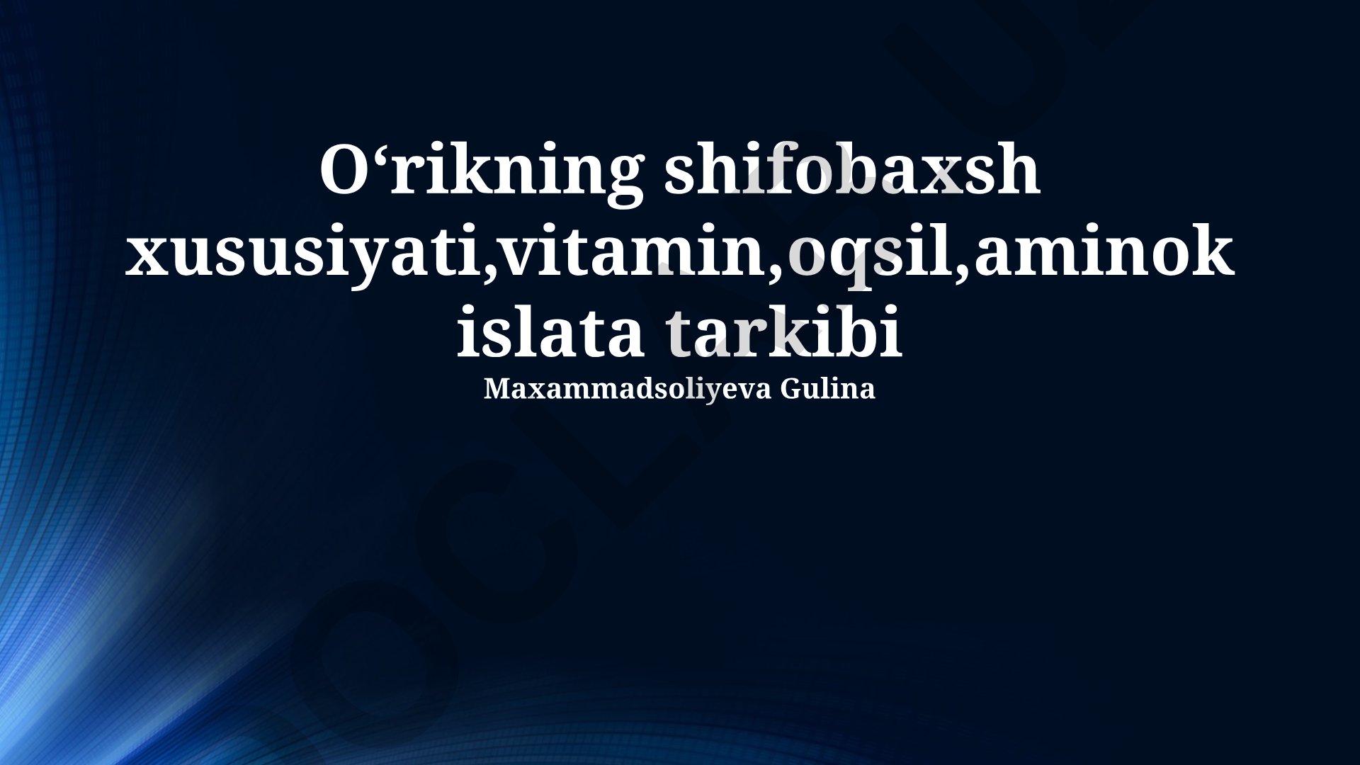 O'rikning shifobaxsh xususiyatlari va tarkibi