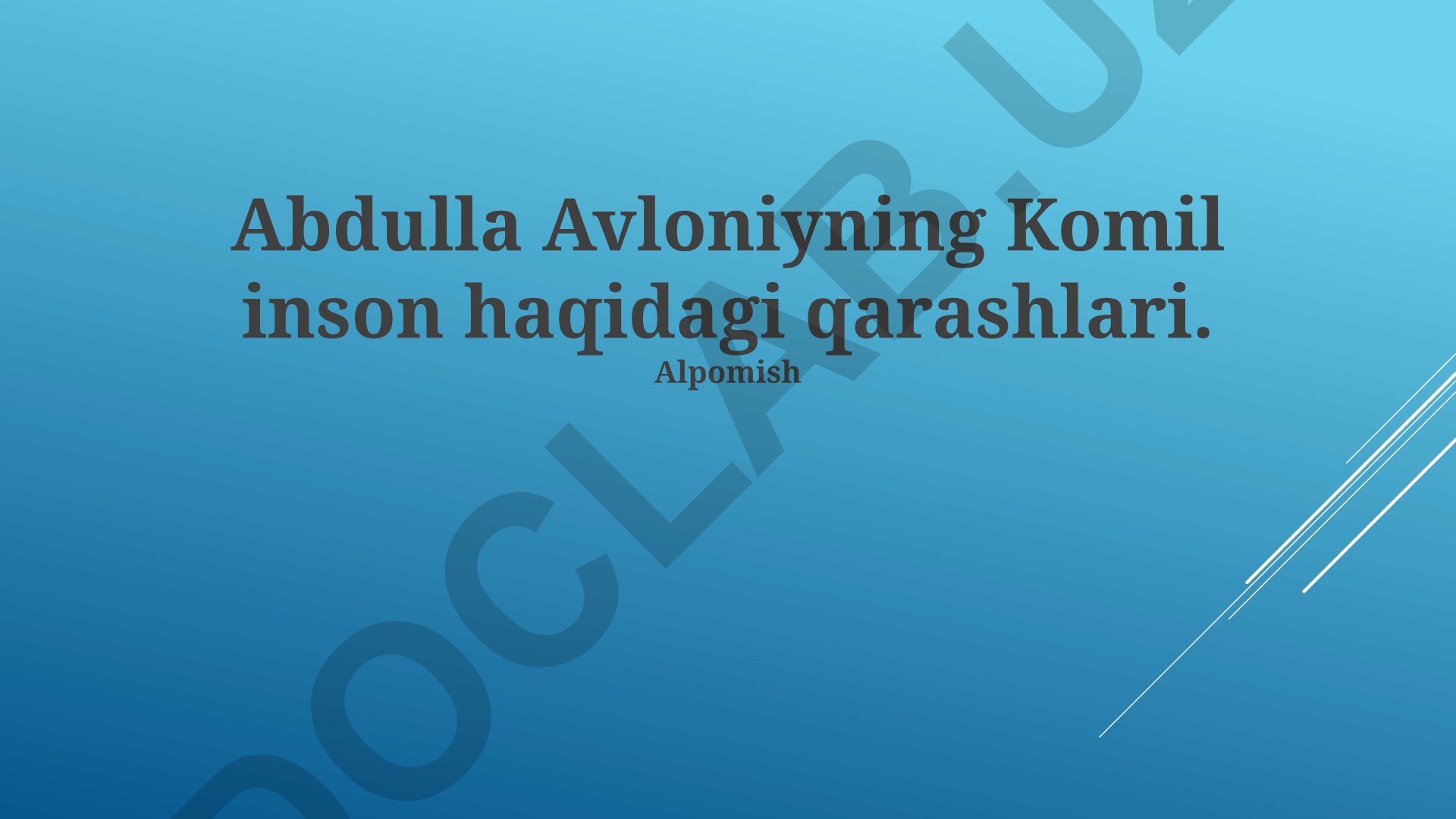 Abdulla Avloniyning Komil inson haqidagi qarashlari