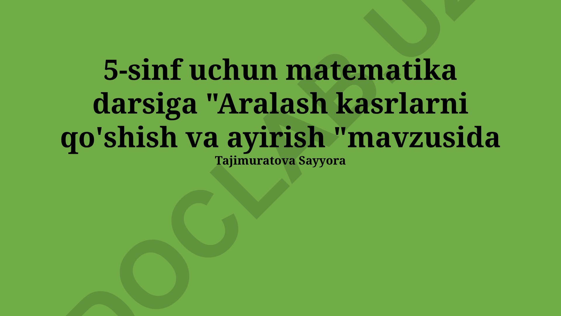 Aralash kasrlarni qo'shish va ayirish