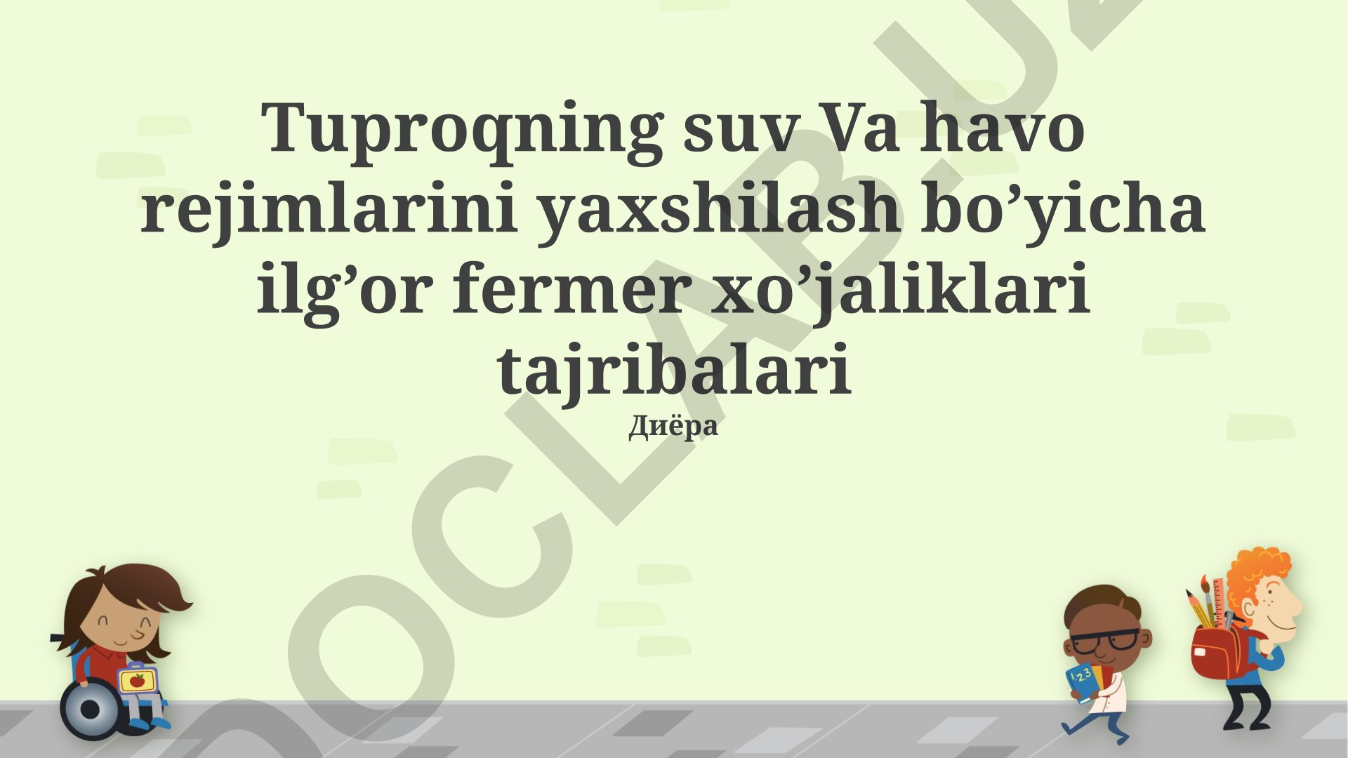 Tuproqning suv va havo rejimlarini yaxshilash bo'yicha ilg'or fermer xo'jaliklari tajribalari