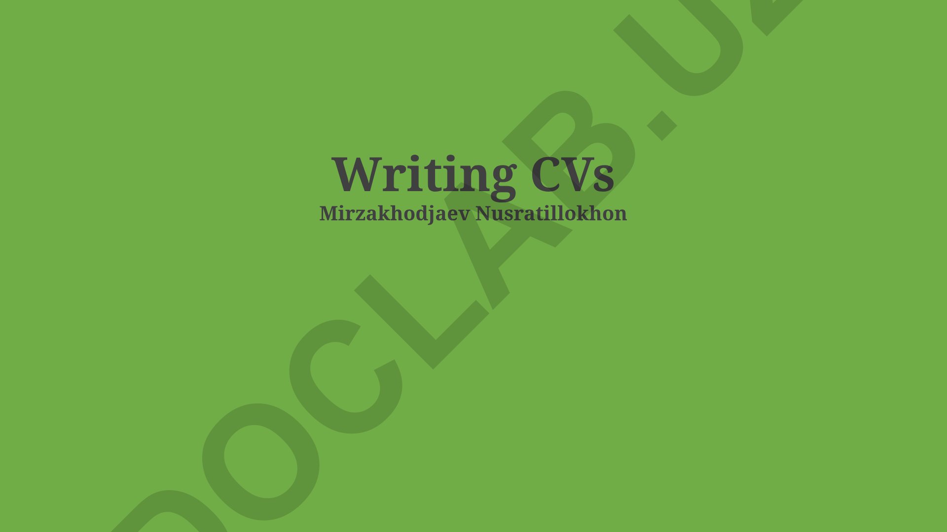 CV yozish bo'yicha qo'llanma