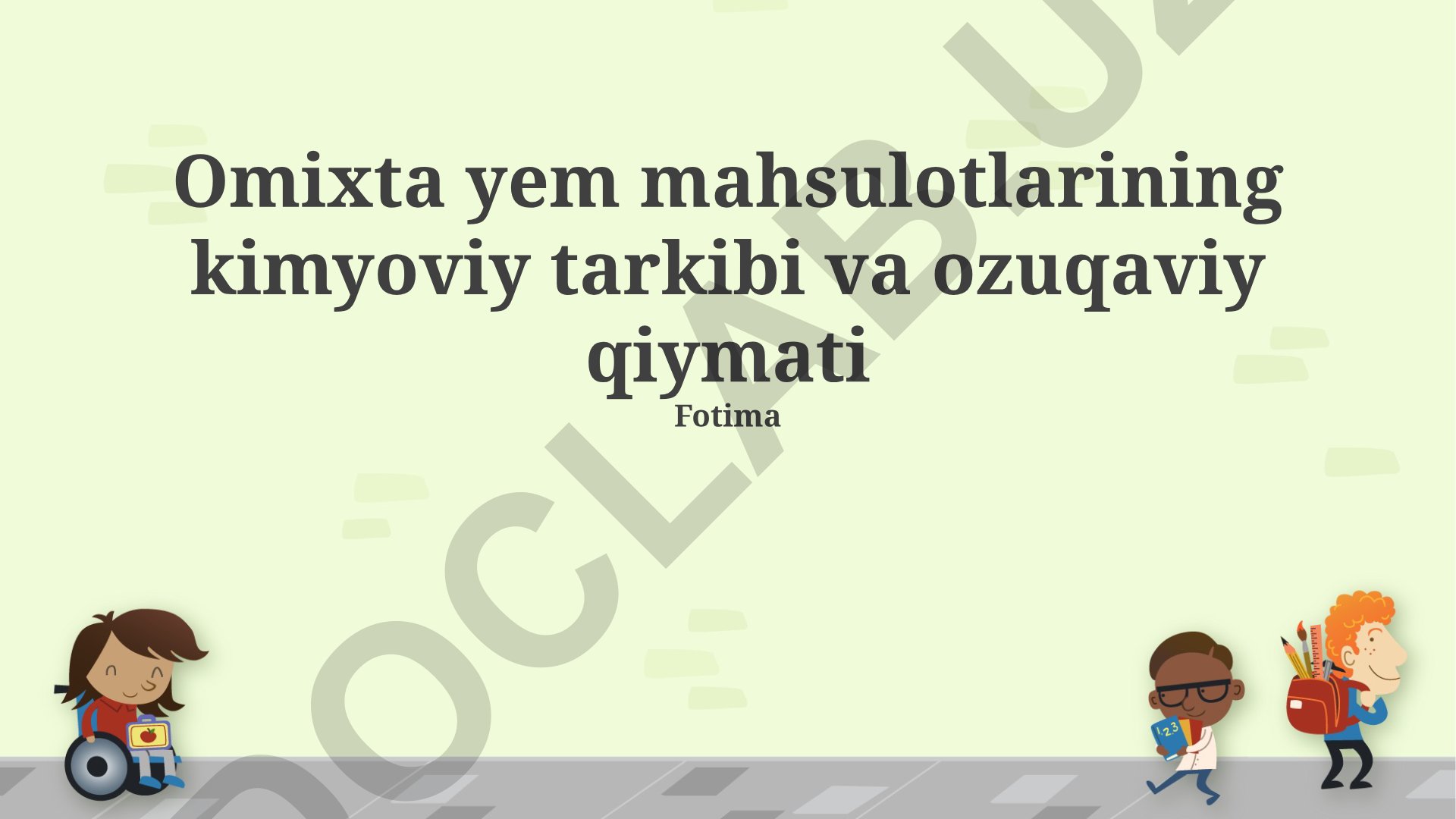 Omixta yem mahsulotlarining kimyoviy tarkibi va ozuqaviy qiymati