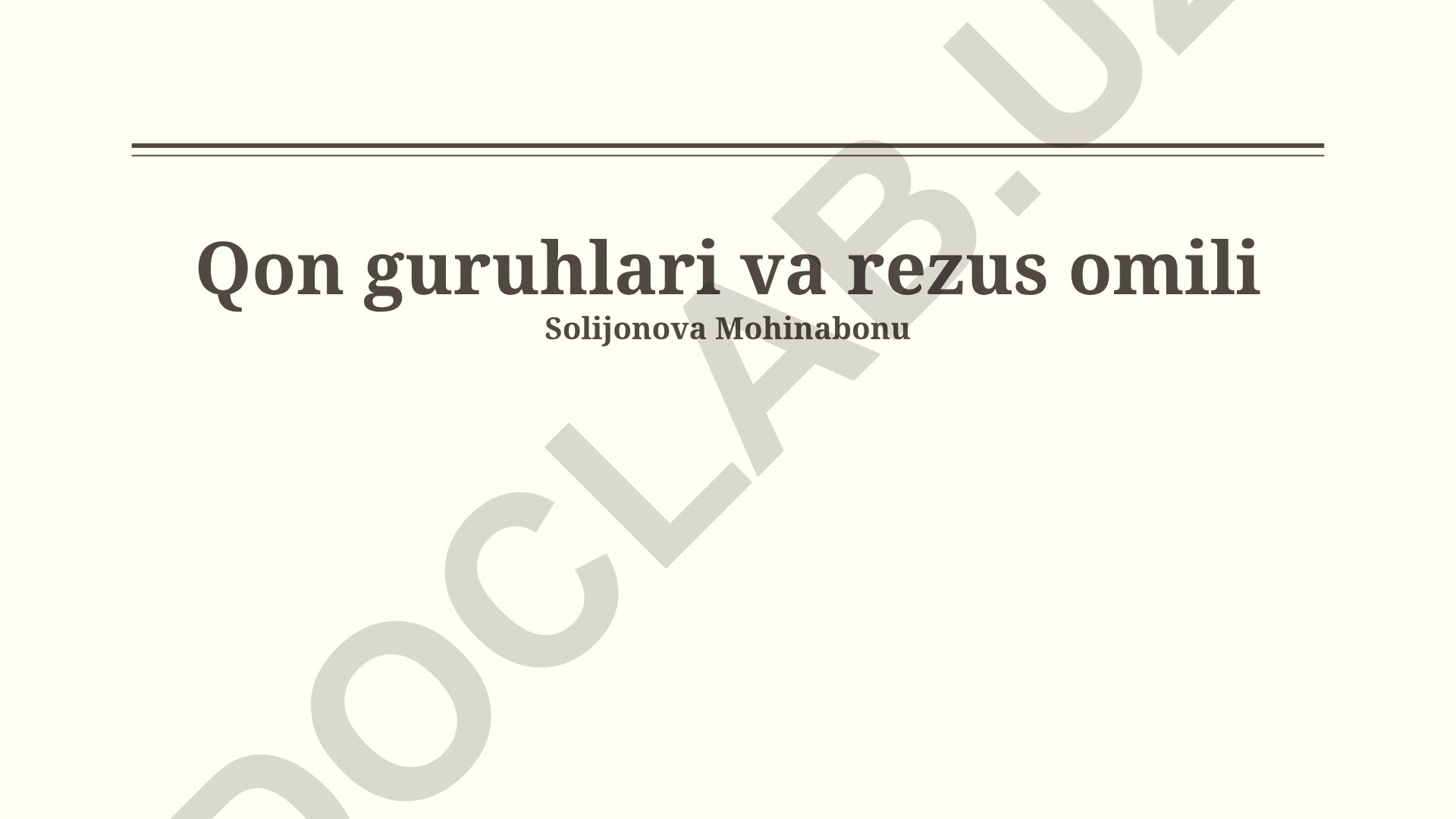 Qon guruhlari va rezus omili