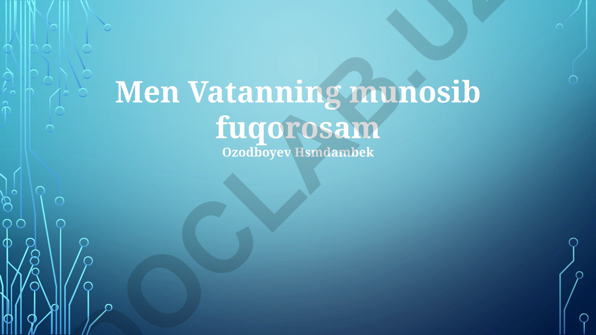 Vatanparvarlik ruhim va O'zbekiston mustaqilligi
