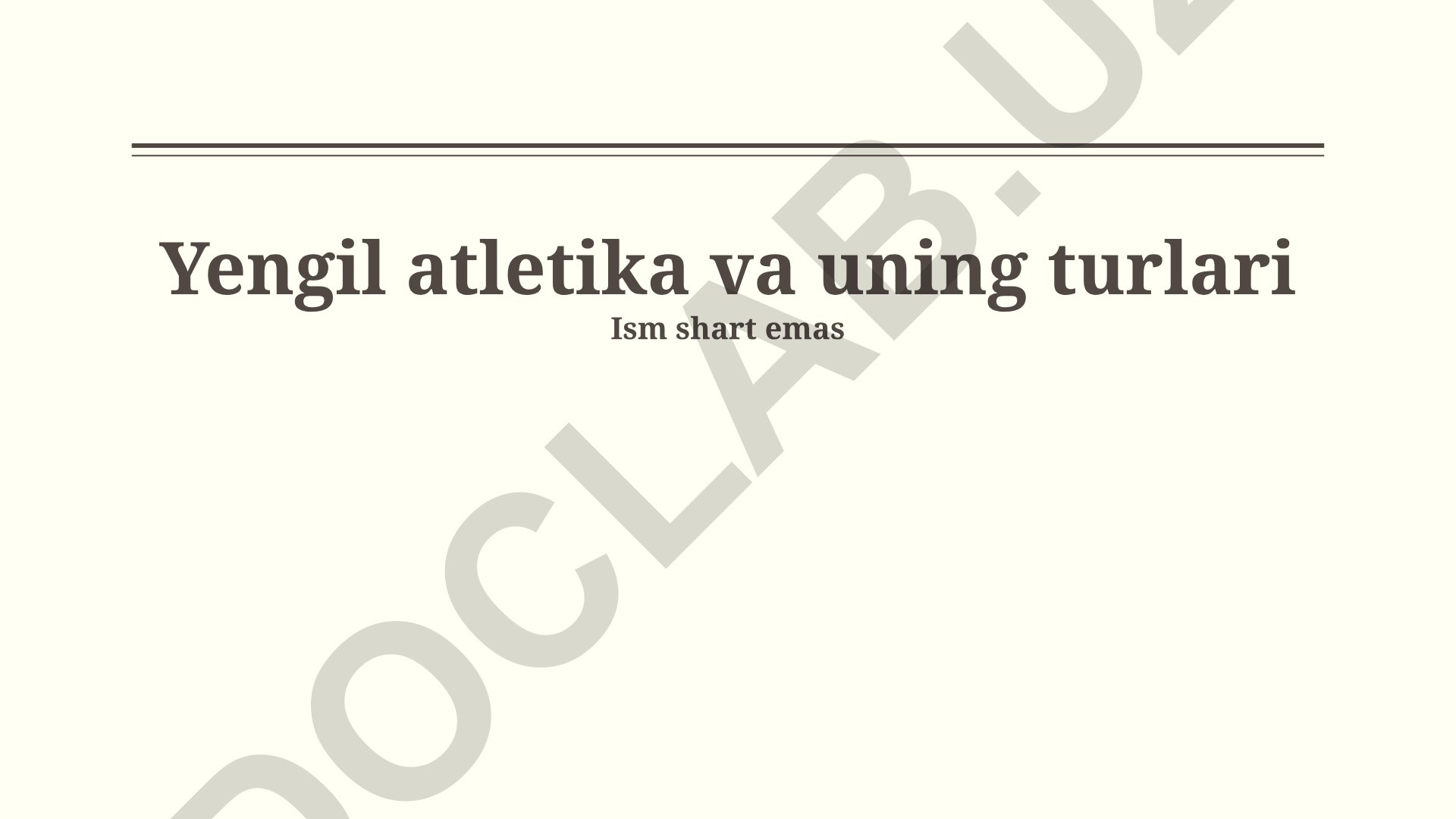 Yengil atletika va uning turlari