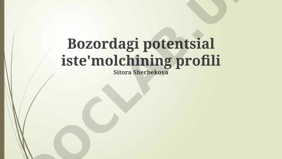 Marketing strategiyasi va bozor tendentsiyalari