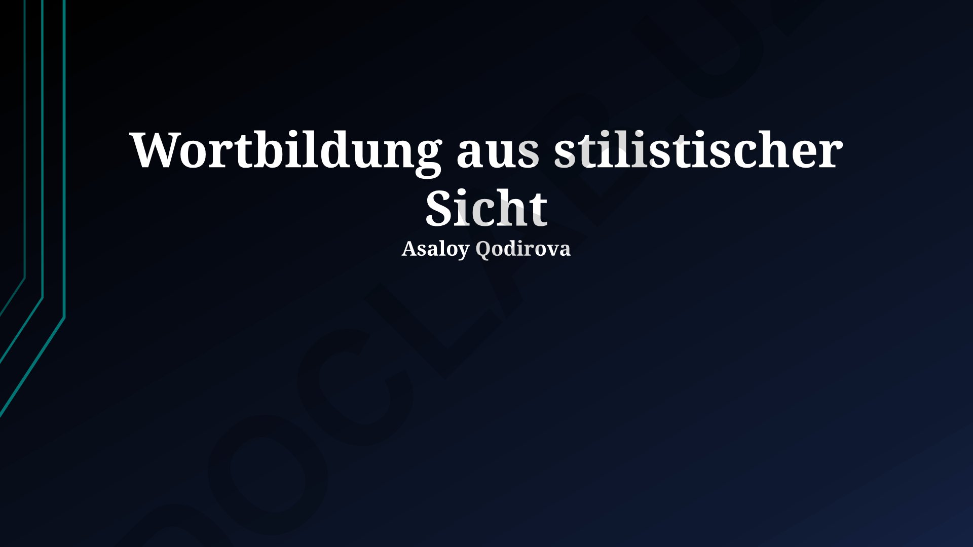Wortbildung aus stilistischer Sicht
