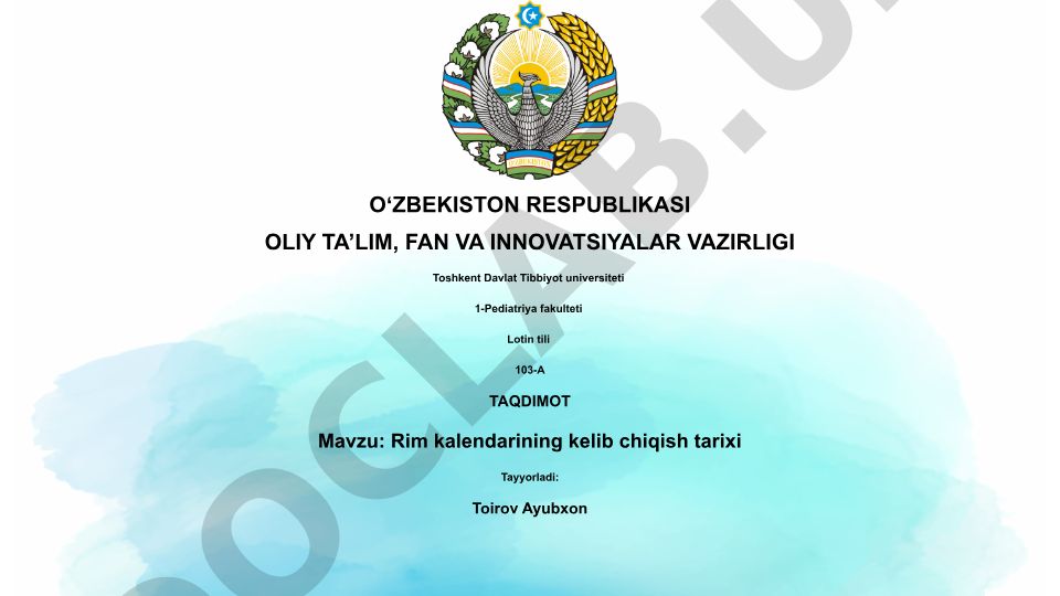 Rim kalendarining kelib chiqish tarixi