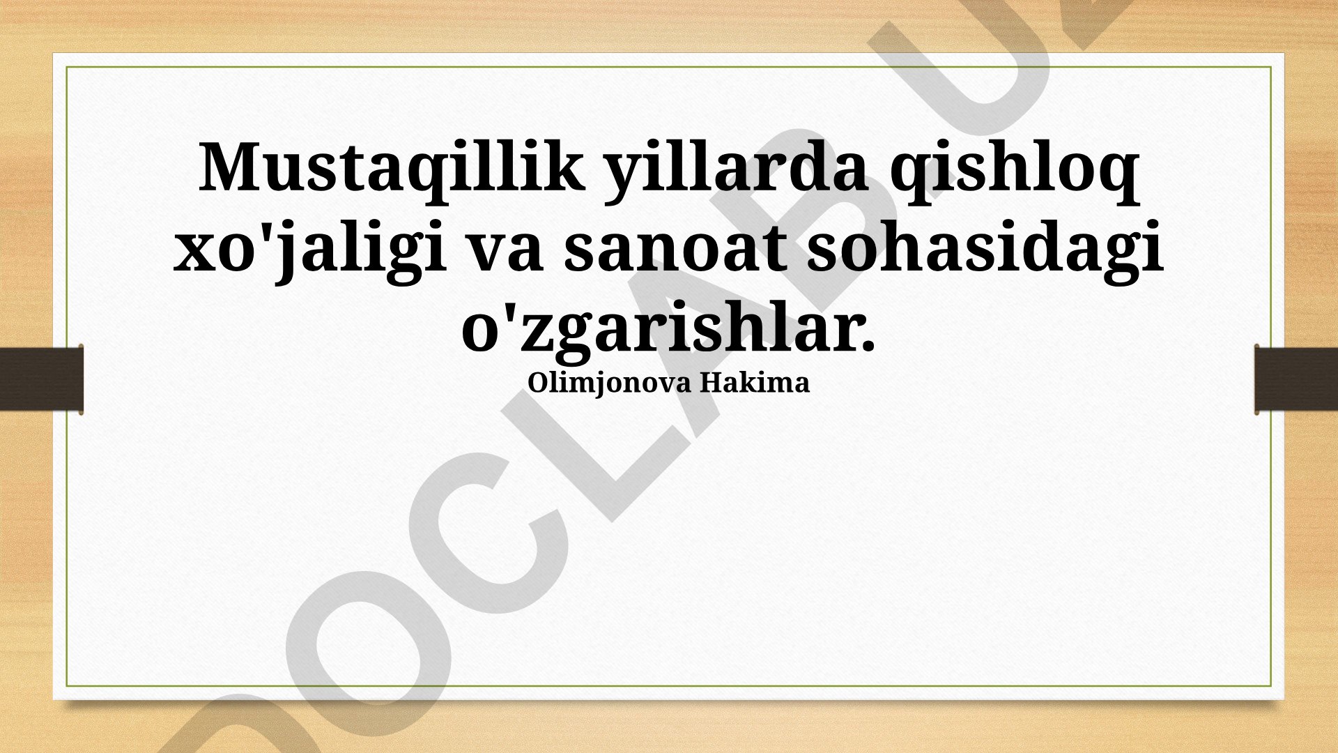 Mustaqillik yillarida qishloq xo'jaligi va sanoat sohasidagi o'zgarishlar