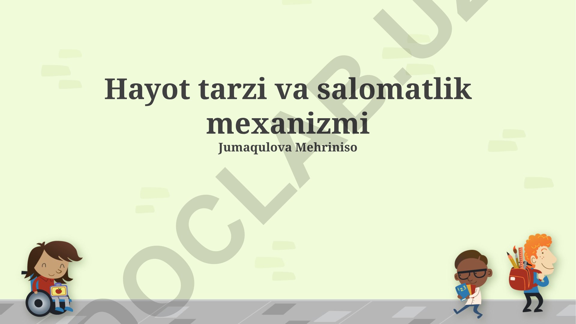 Hayot tarzi va salomatlik mexanizmi