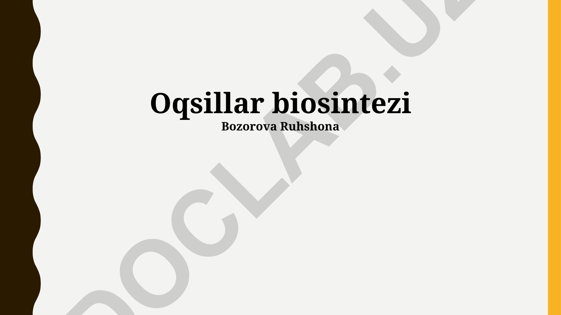 Oqsil biosintezi va uning regulyatsiyasi