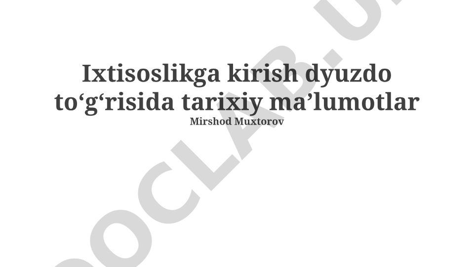 Ixtisoslikka kirish imtihonlarining tarixiy evolyutsiyasi va tahlili