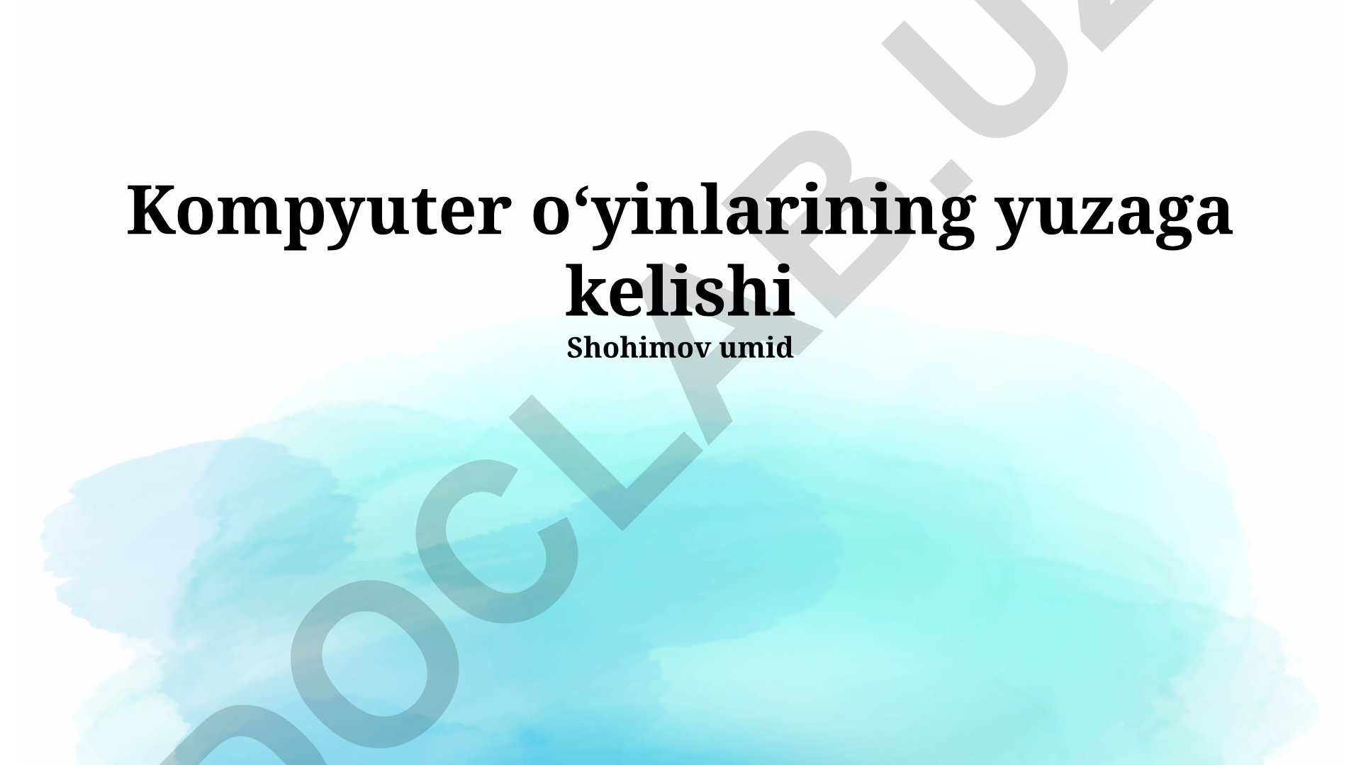 Kompyuter o'yinlarining tarixi va rivojlanishi