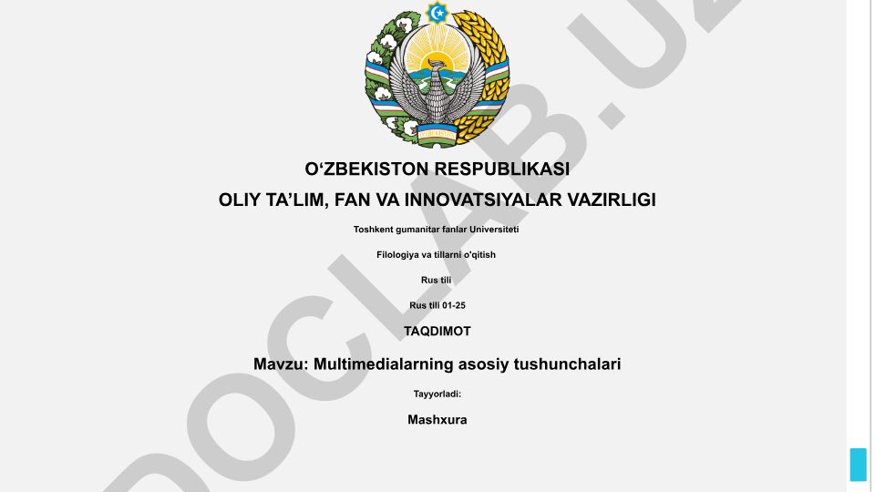 Multimedialarning asosiy tushunchalari