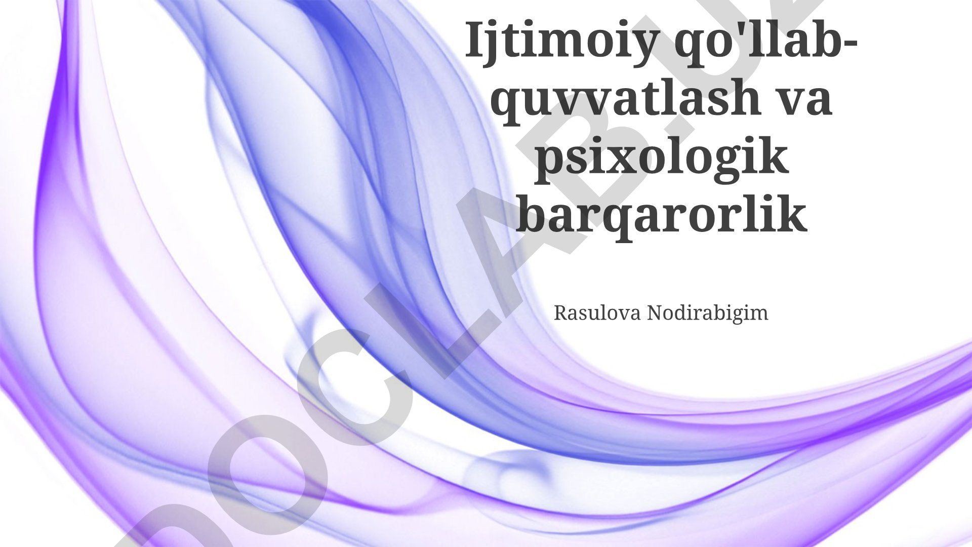 Ijtimoiy qo'llab-quvvatlash va psixologik barqarorlik