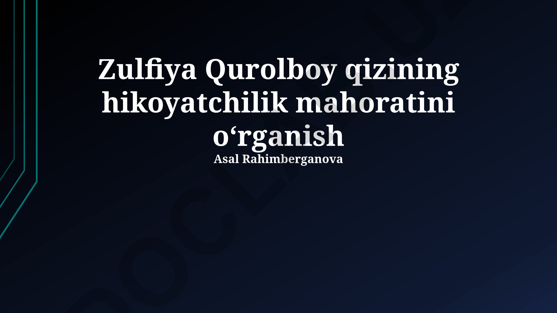 Zulfiya Qurolboy qizining hikoyachilik mahoratini o'rganish