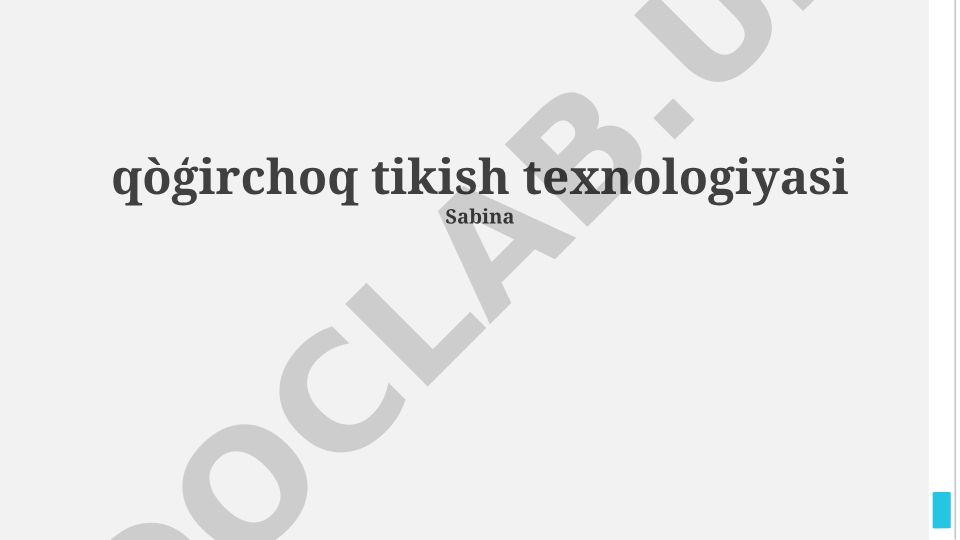 Qo'g'irchoq tikish texnologiyasi