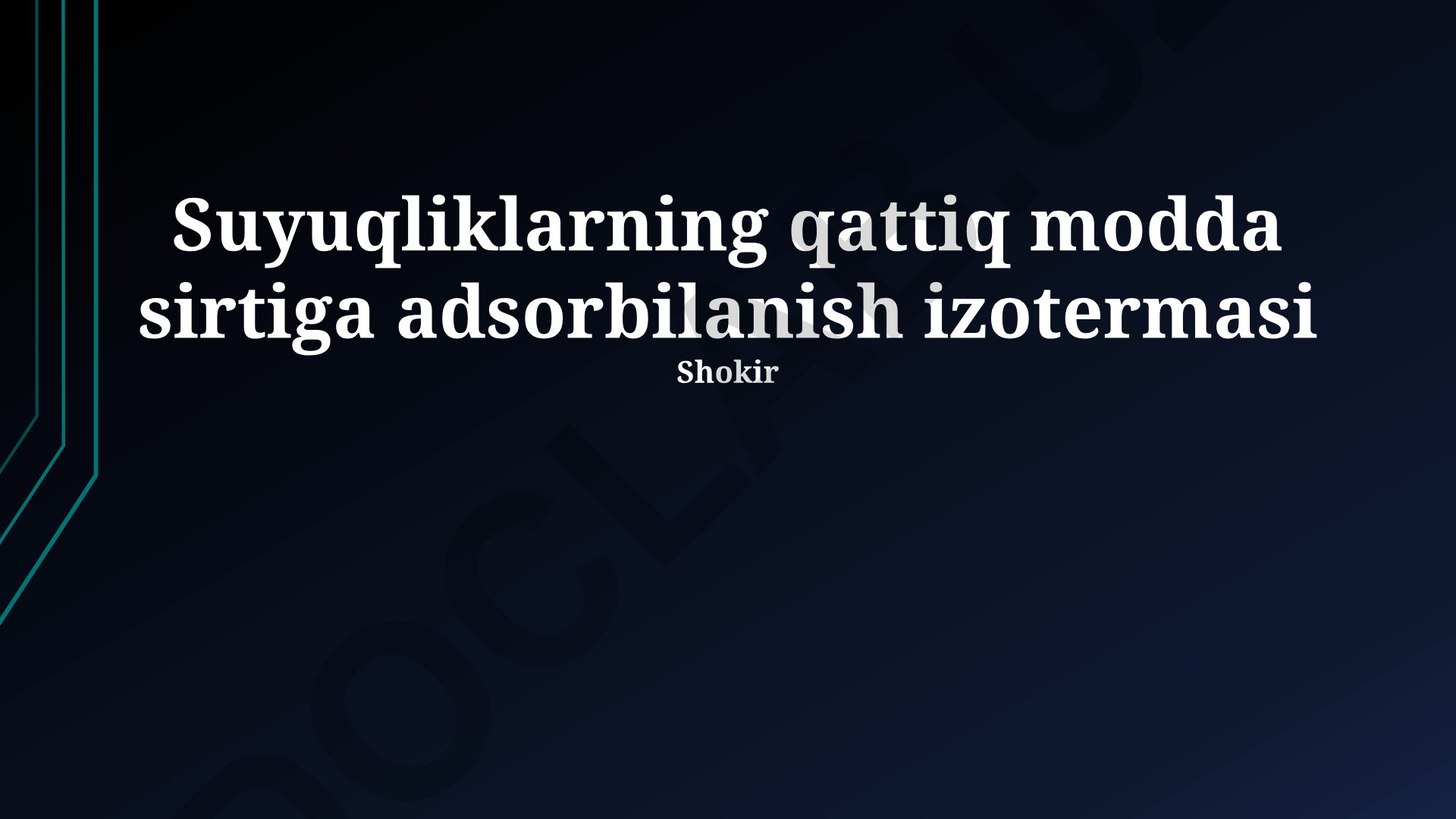 Suyuqliklarning qattiq modda sirtiga adsorbilanish izotermasi