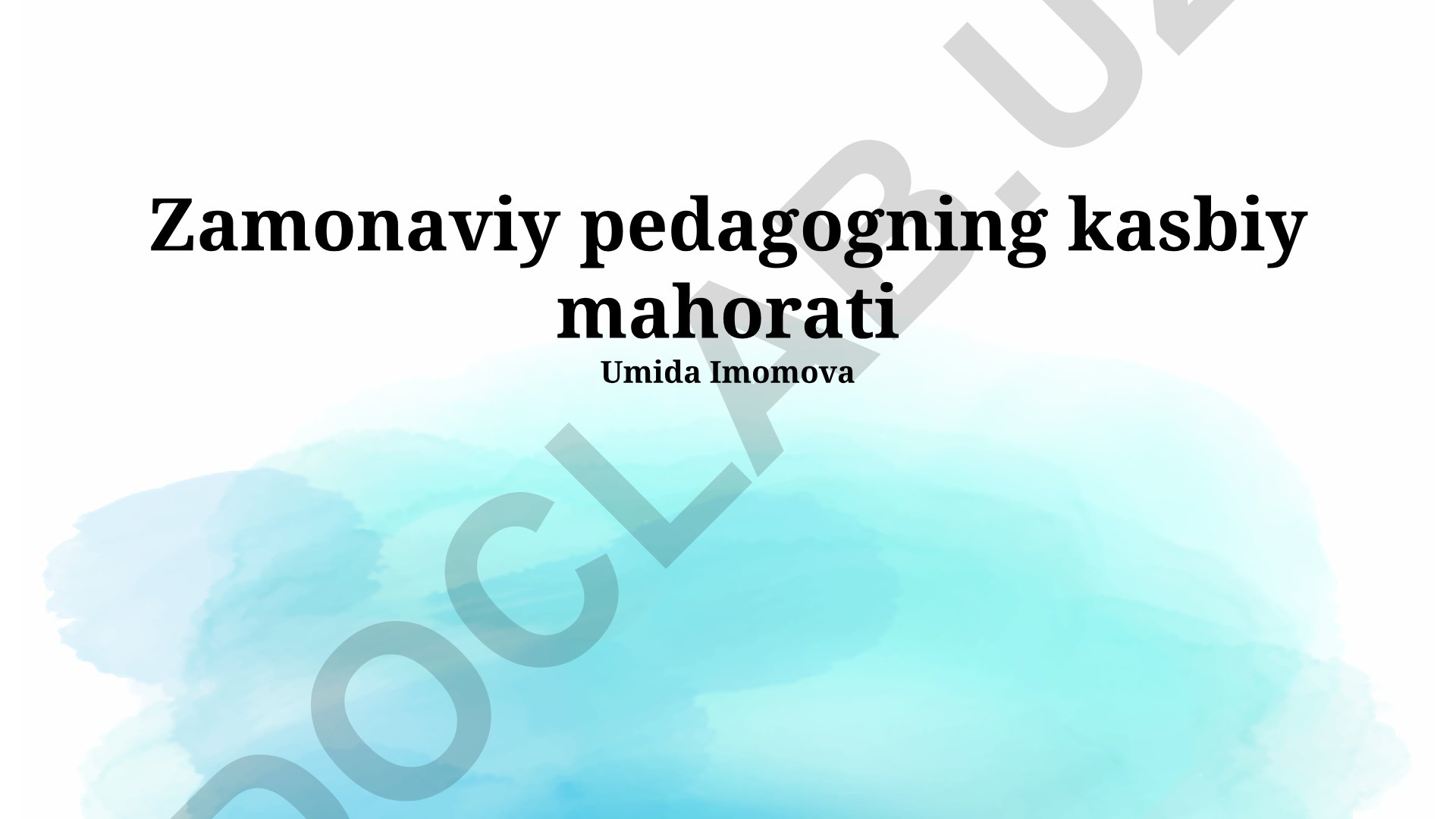 Zamonaviy pedagogning kasbiy mahorati