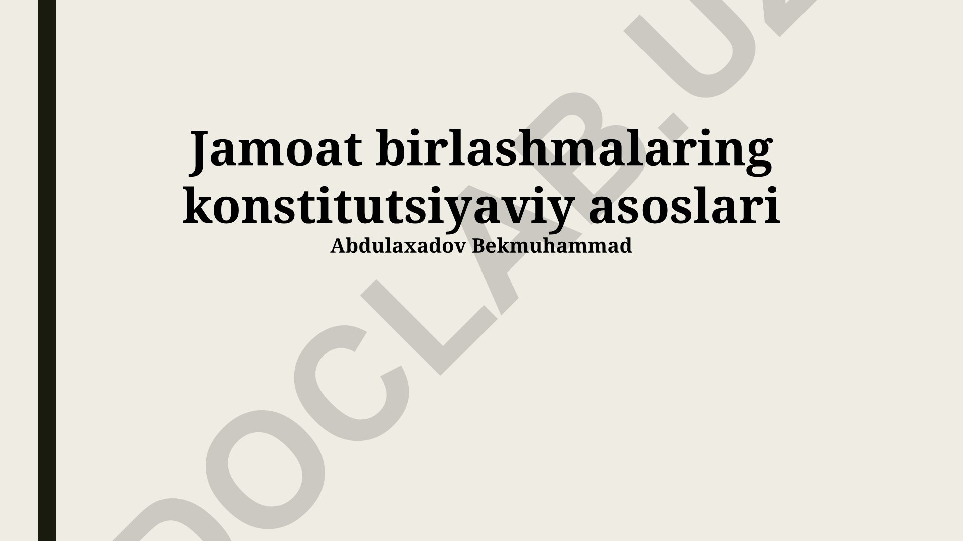 Jamoat birlashmalarining konstitutsiyaviy asoslari