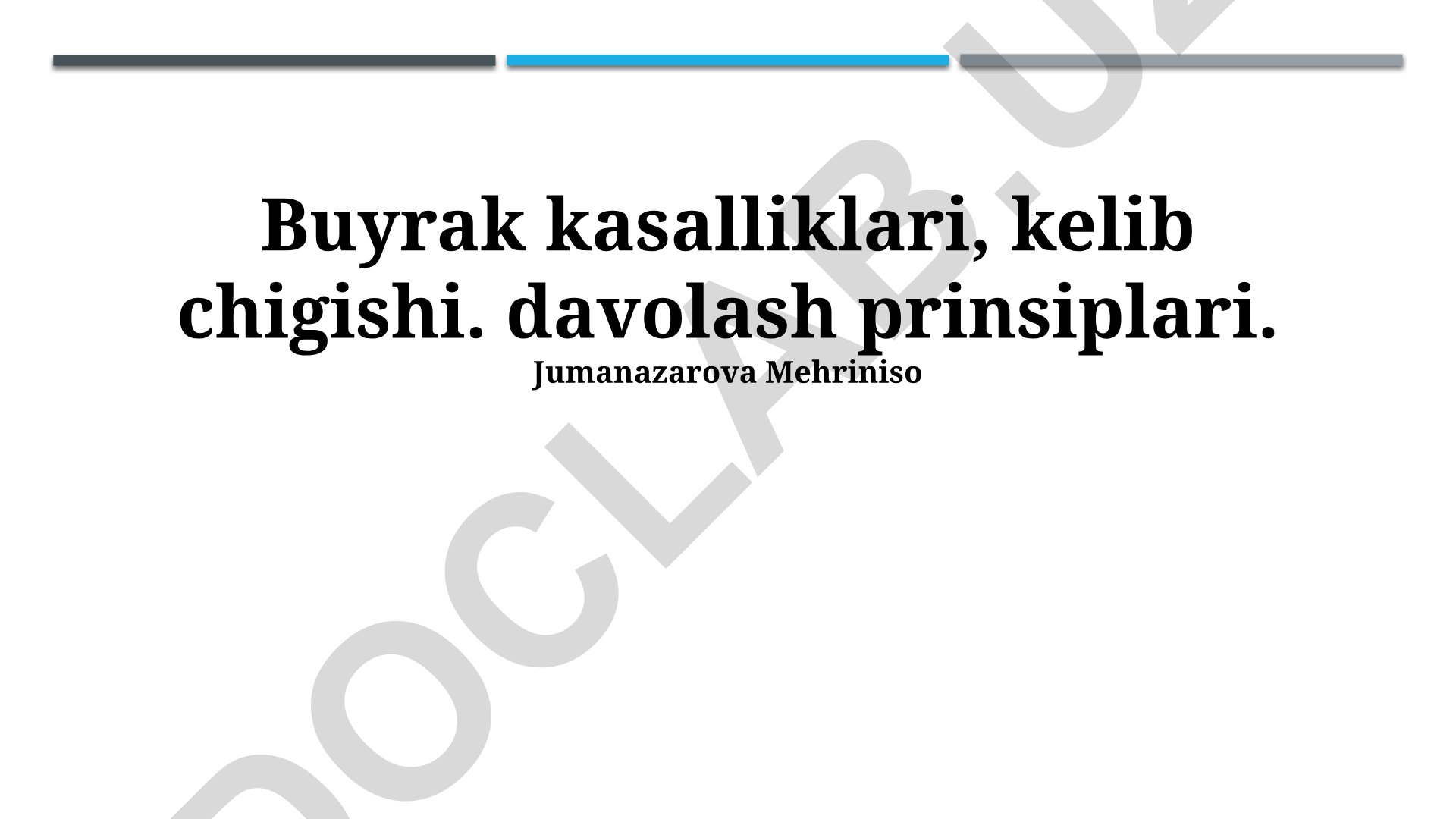 Buyrak kasalliklari, kelib chiqishi va davolash prinsiplari