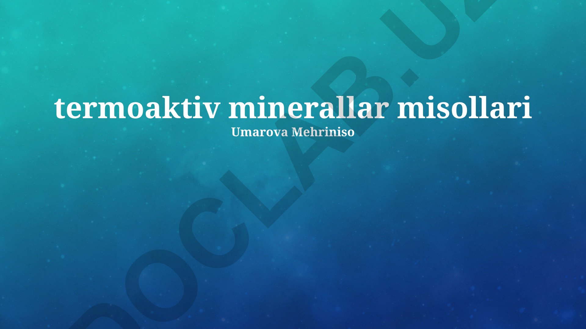 Termoaktiv minerallarni tadqiq qilishning zamonaviy usullari va misollari
