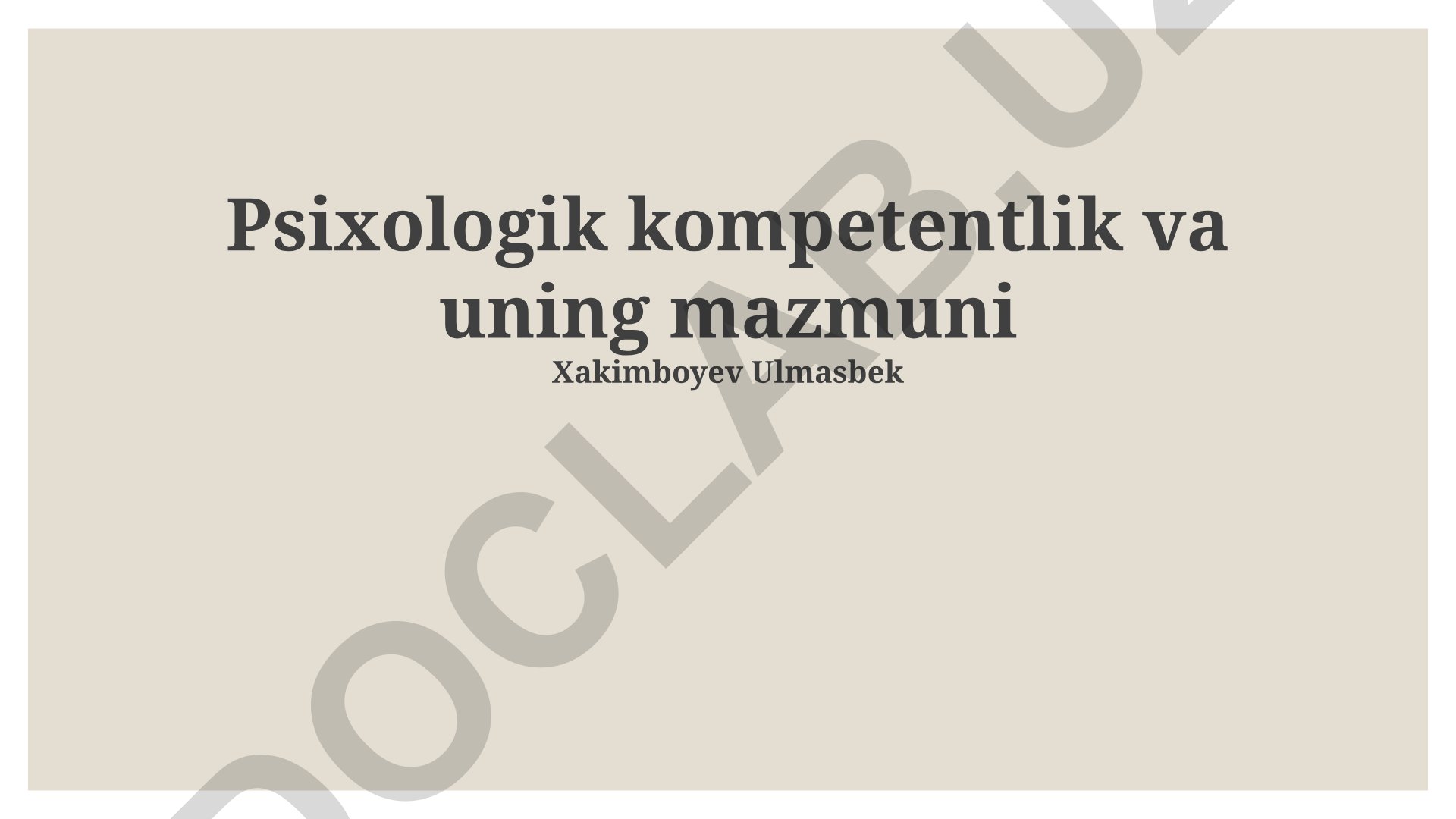 Psixologik kompetentlik va uning mazmuni