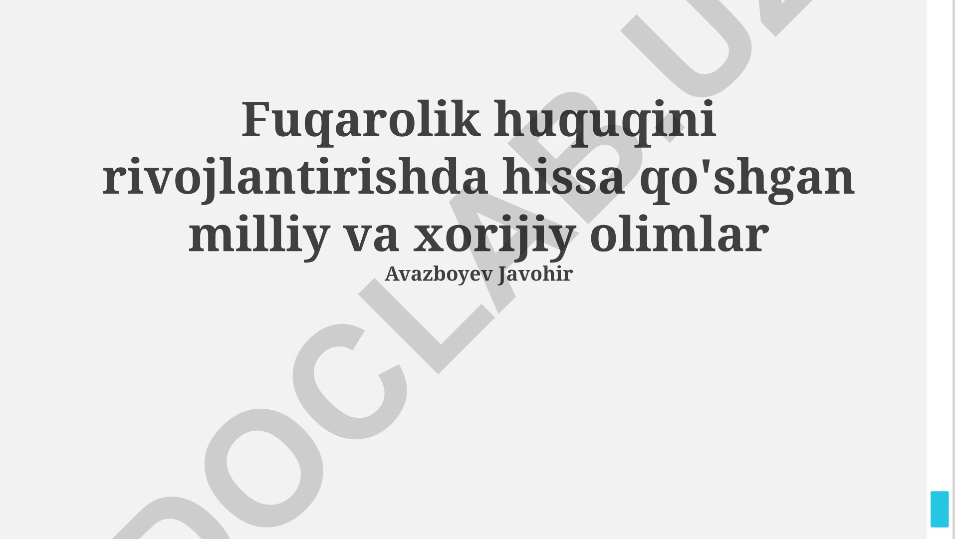 Fuqarolik huquqini rivojlantirishda milliy va xorijiy olimlarning hissasi