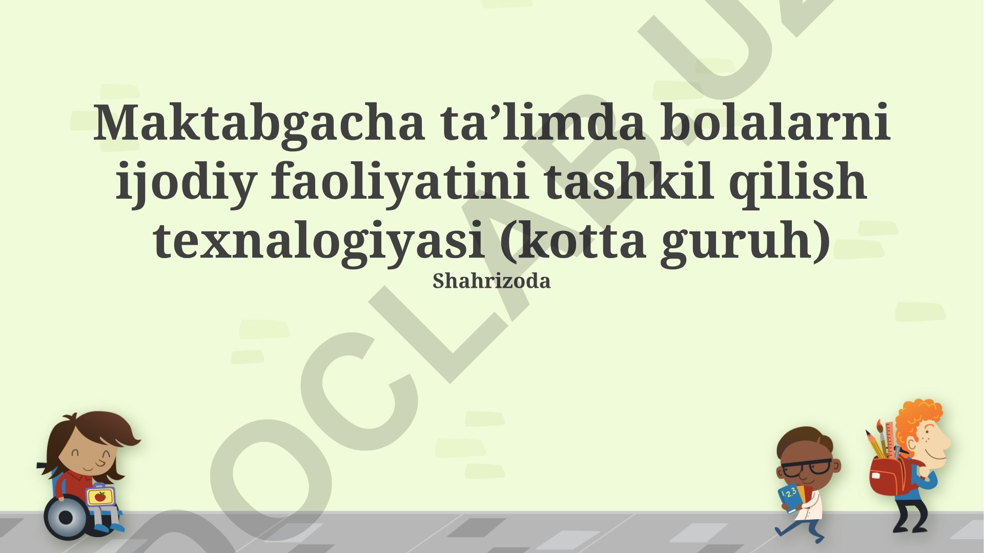 Maktabgacha taʼlimda bolalarni ijodiy faoliyatini tashkil qilish texnologiyasi (katta guruh)