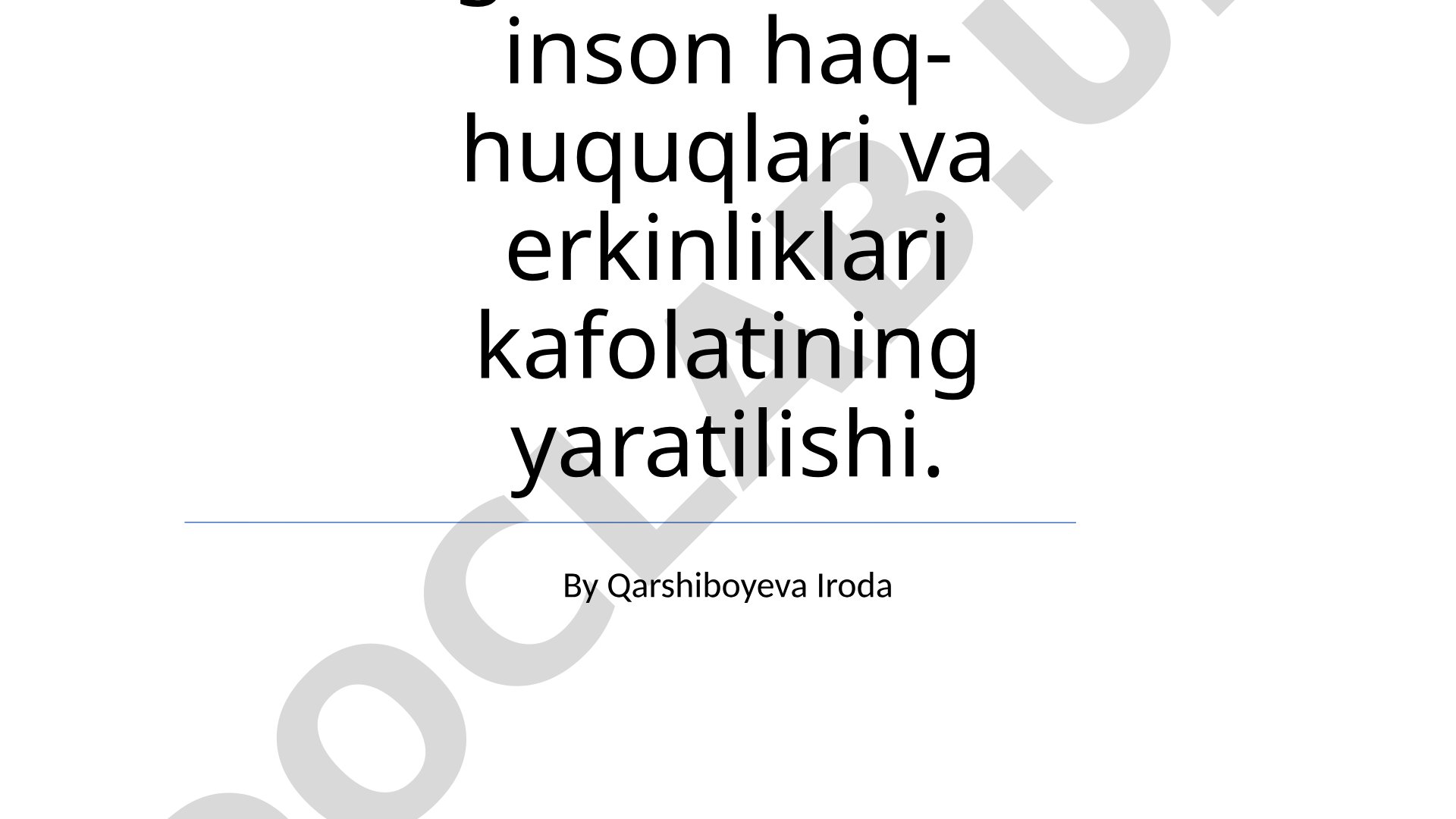 Yangi O‘zbekistonda inson huquqlari va erkinliklari kafolatining yaratilishi