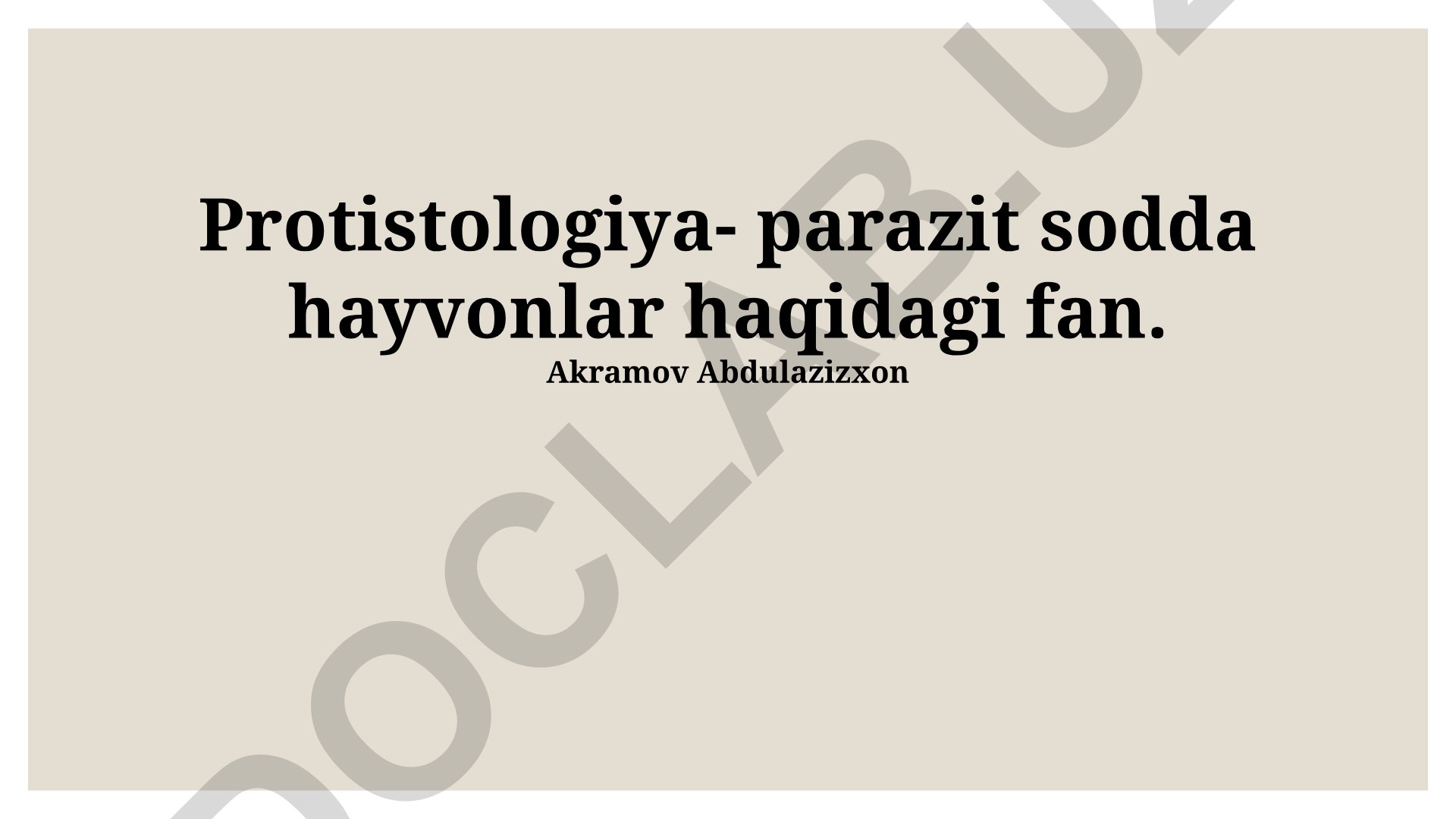 Parazitar protistlar va ularning infektsiyalari
