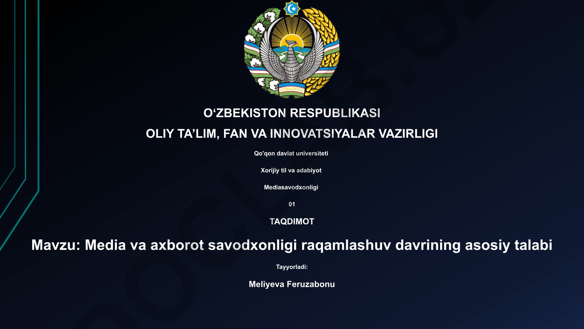 Media va axborot savodxonligi raqamlashuv davrining asosiy talabi