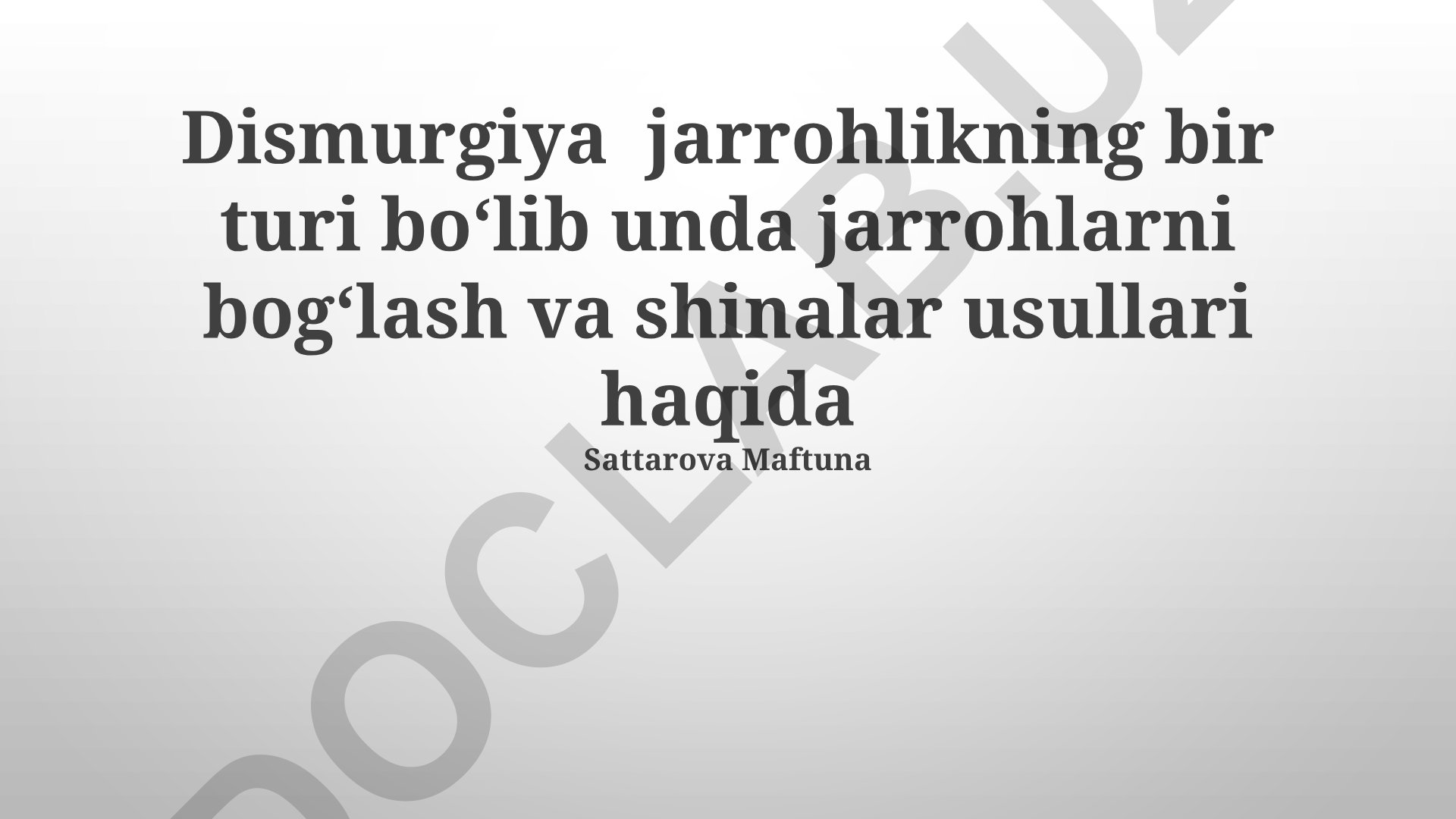 Desmurgiya: Jarrohlikda bog'lash va shinalash usullari
