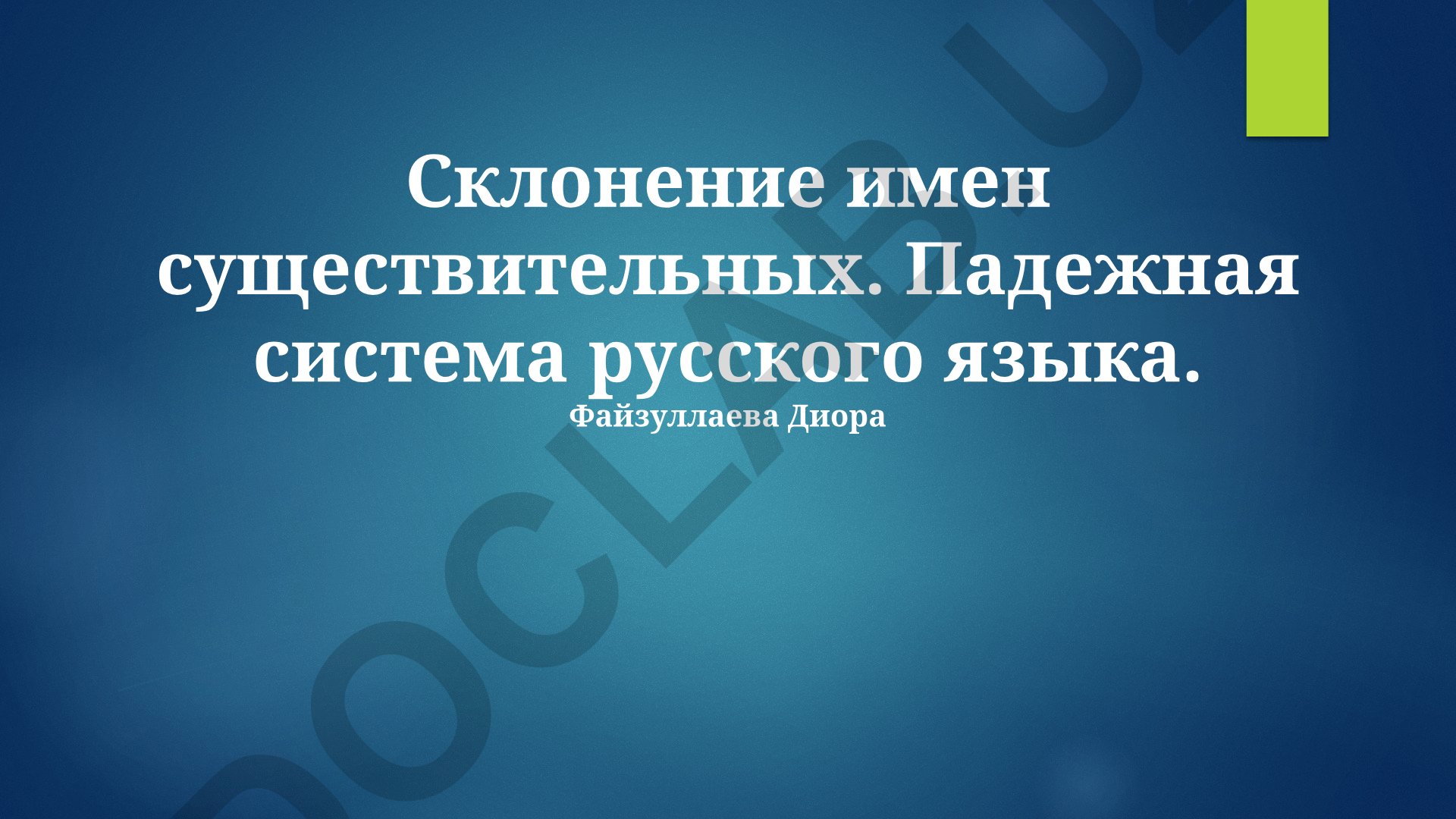 Склонение имен существительных и падежная система русского языка