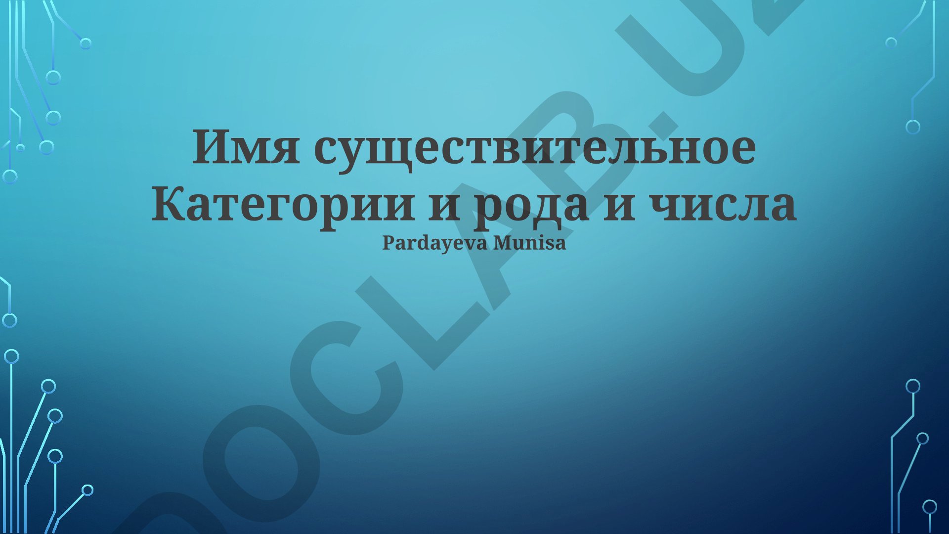 Имя существительное: категории, род и число