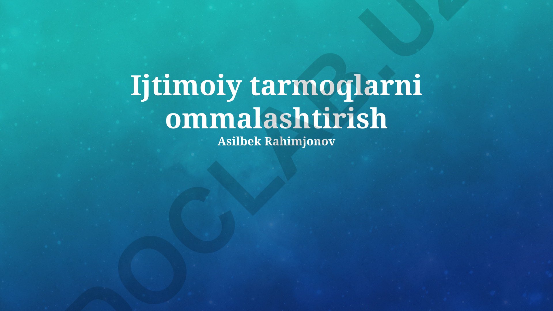 Ijtimoiy tarmoqlarni ommalashtirish