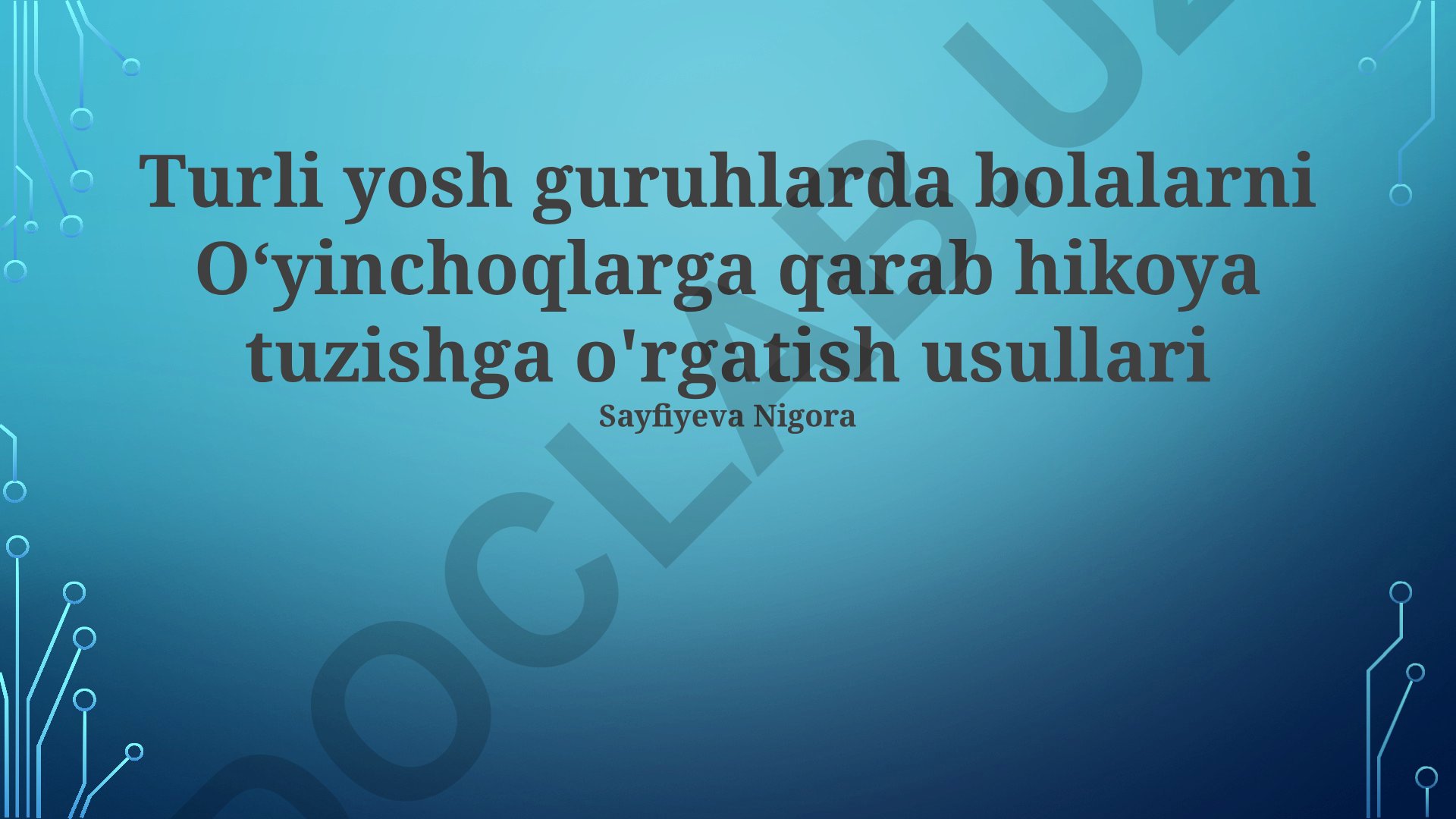 Turli yosh guruhlarda bolalarni o'yinchoqlar asosida hikoya tuzishga o'rgatish usullari