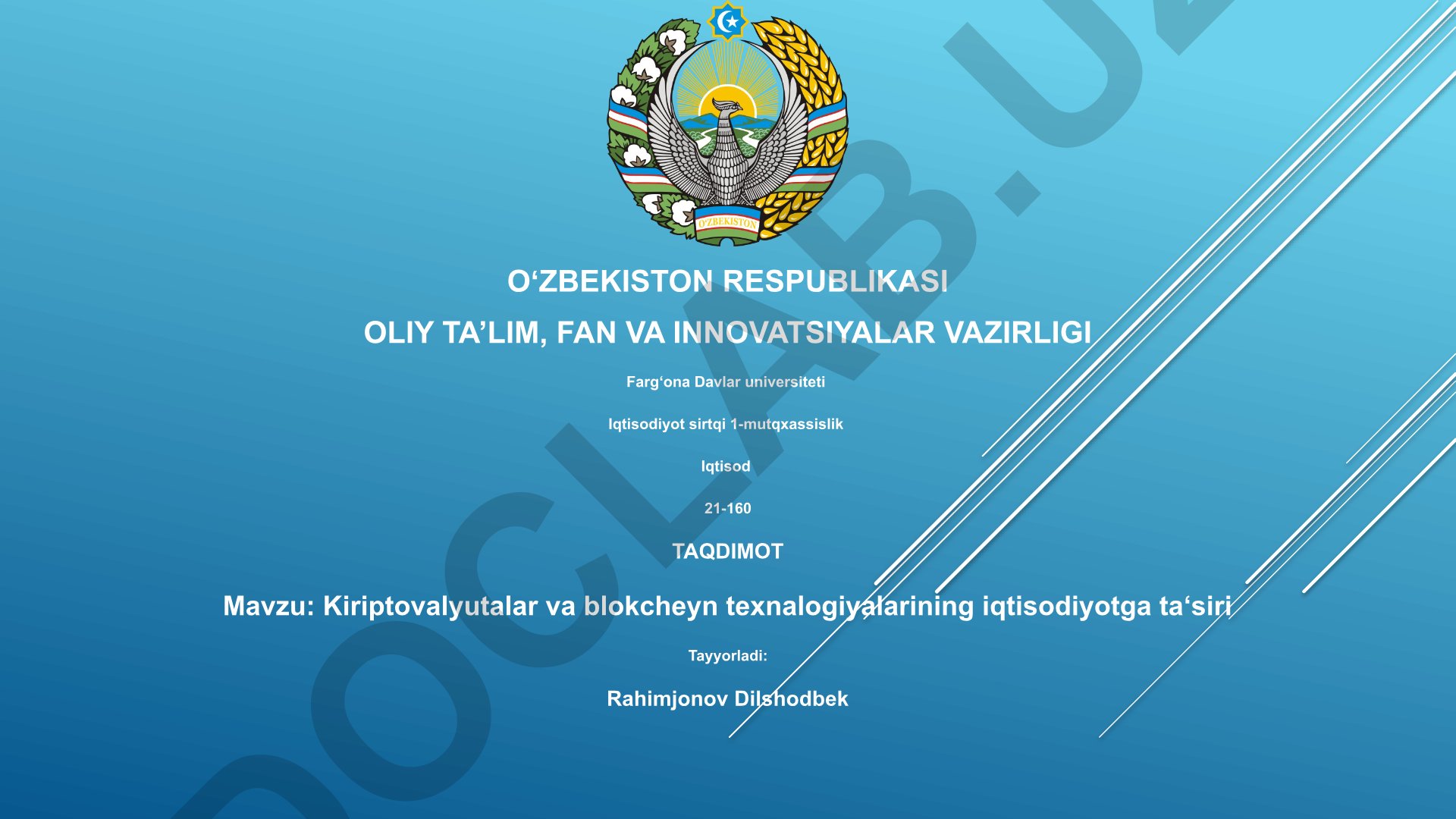Kriptovalyutalar va blokcheyn texnologiyalarining iqtisodiyotga ta'siri