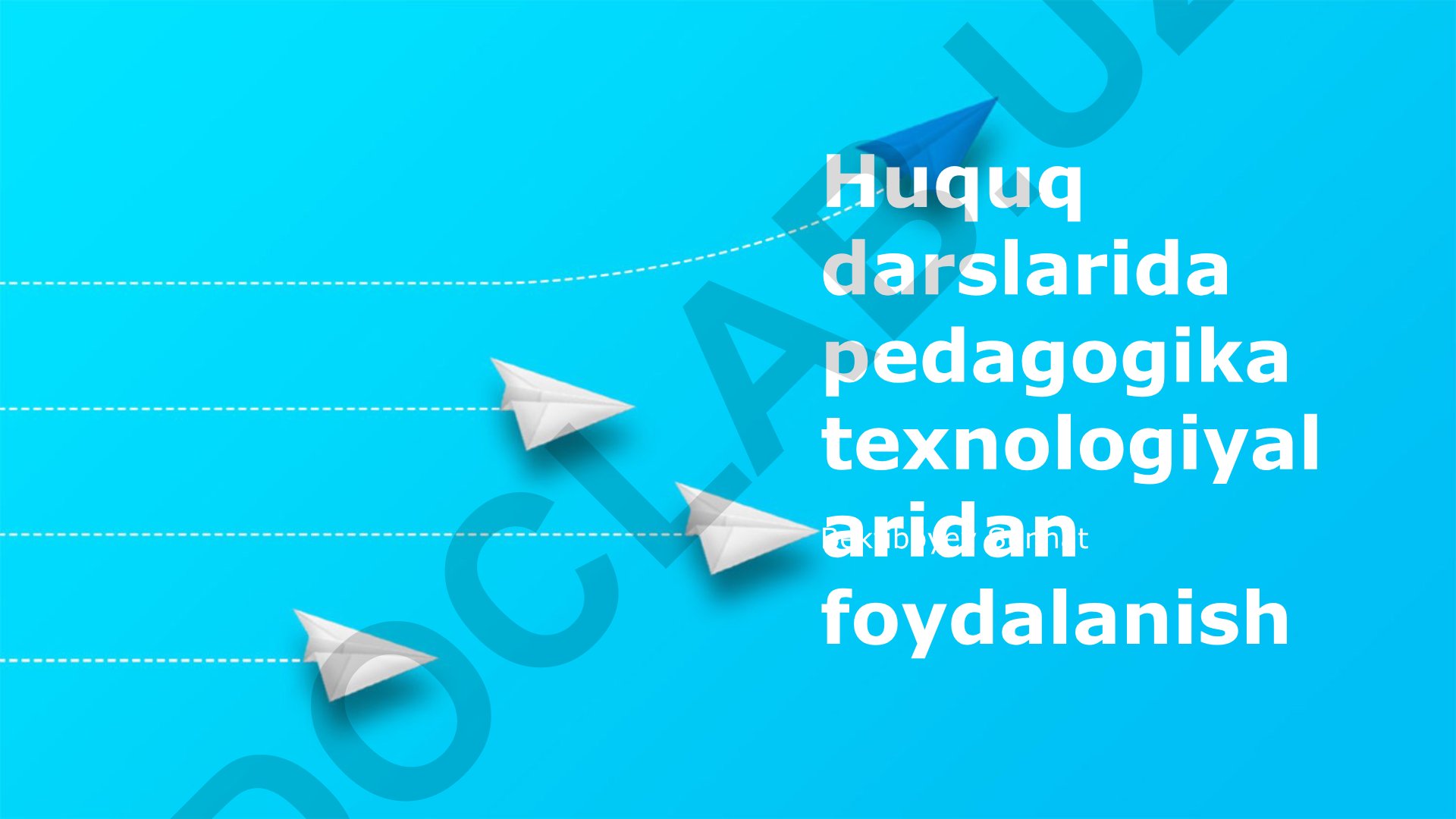 Pedagogik Texnologiyalarni Huquq Darslarida Qo‘llashning Afzalliklari