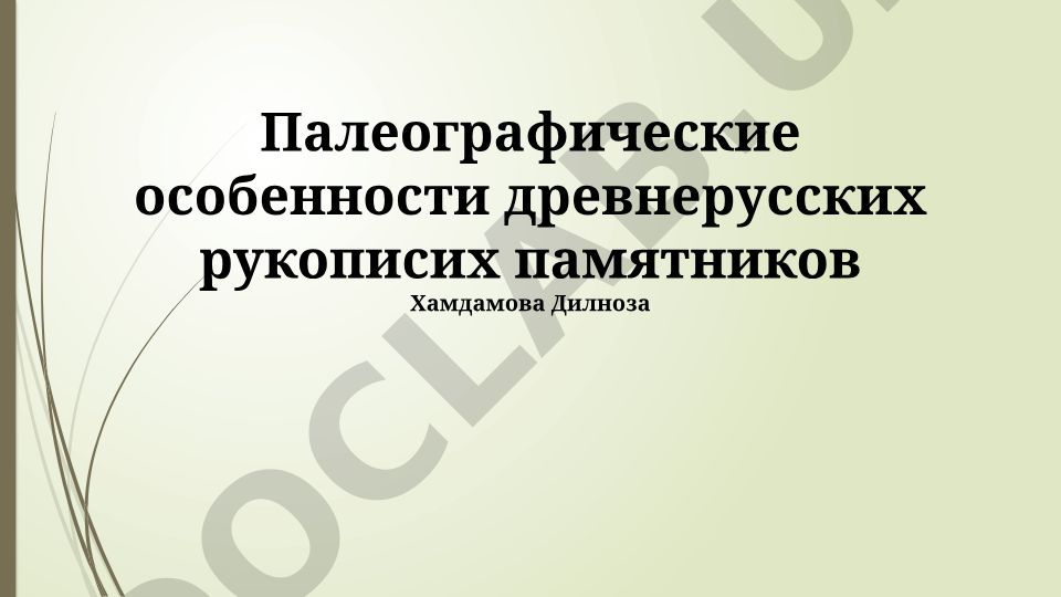 Палеографические особенности древнерусских рукописных памятников