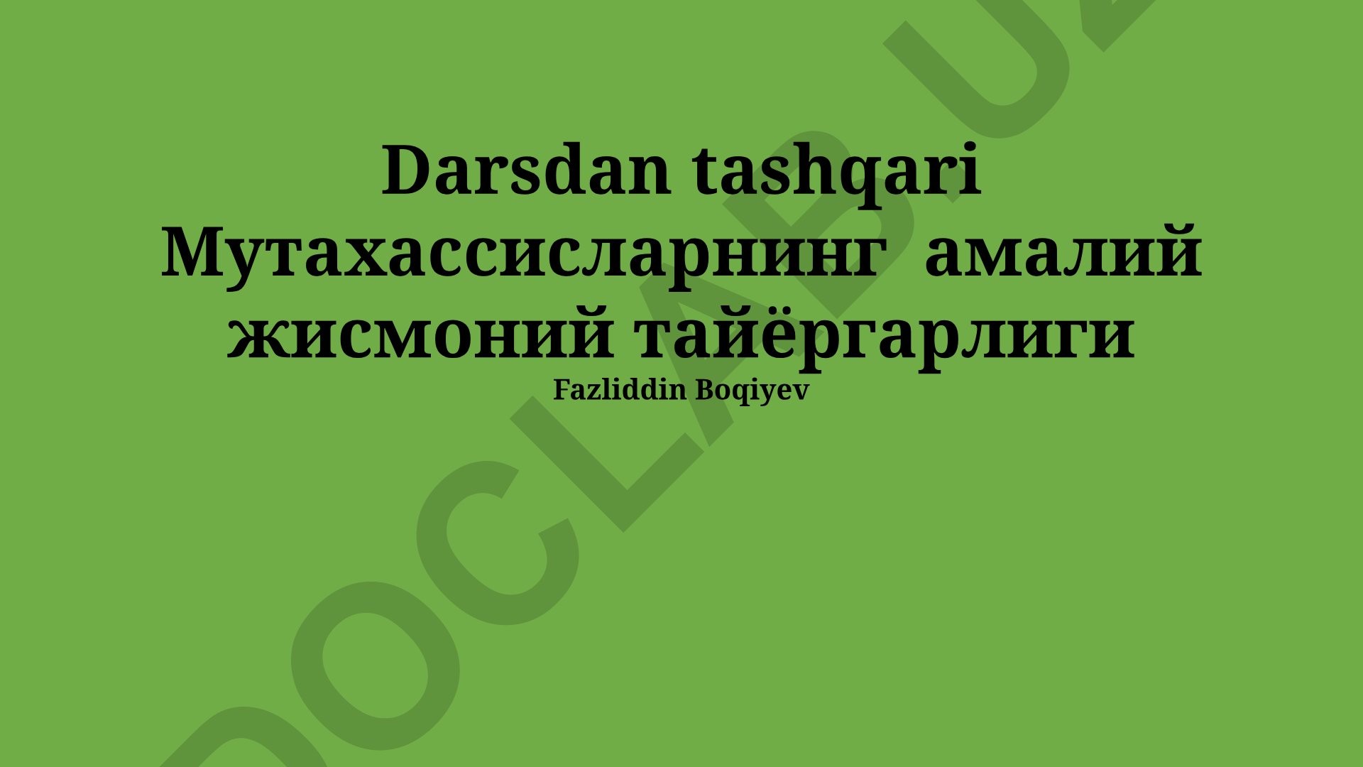 Mutaxassislarning amaliy jismoniy tayyorgarligi
