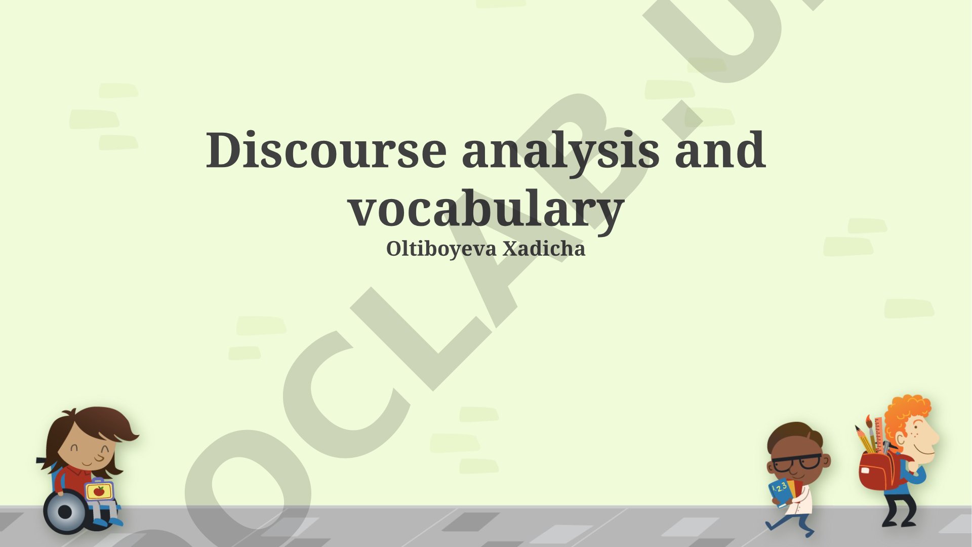 Discourse Analysis and Vocabulary