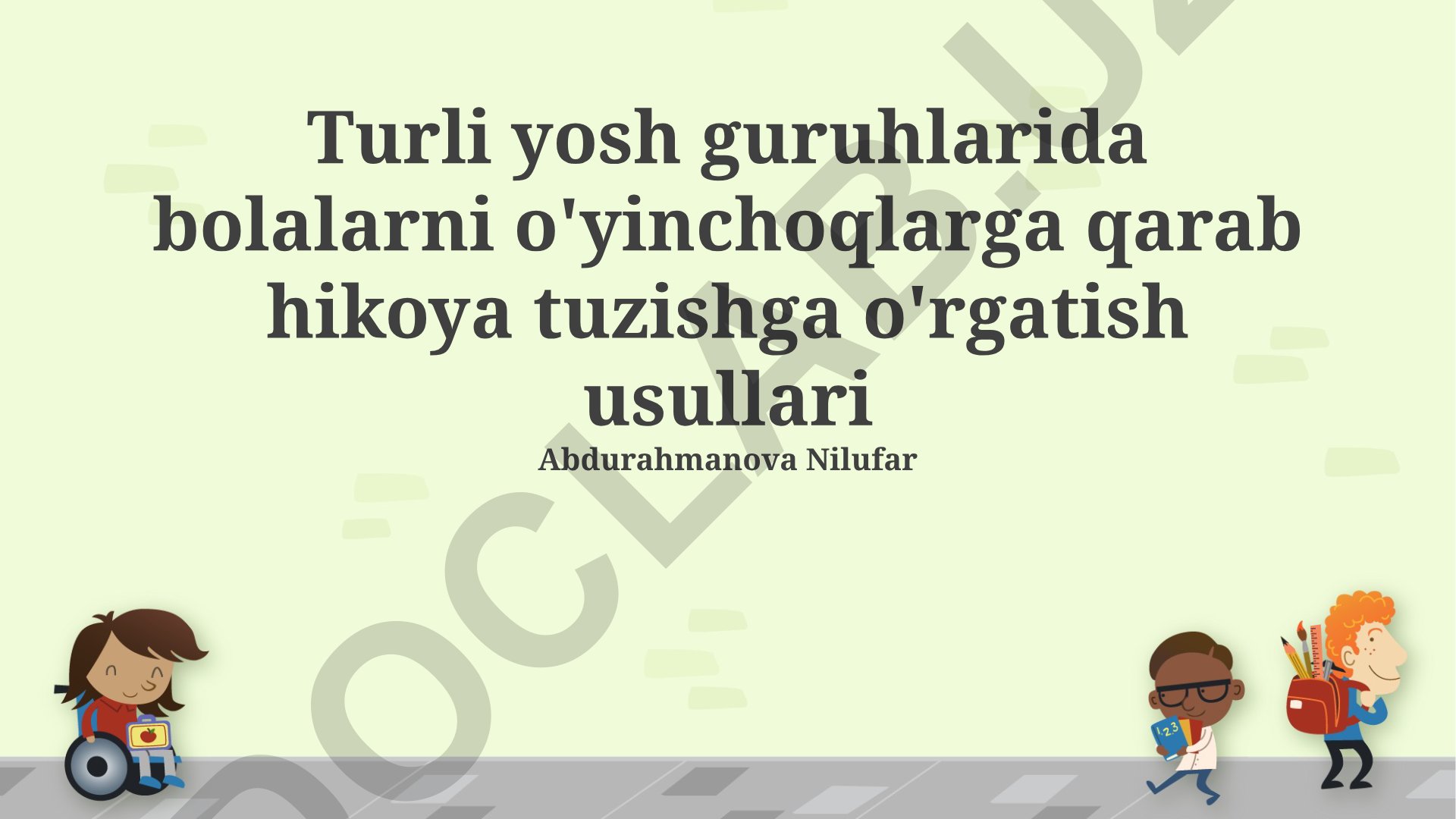 Turli yosh guruhlarida bolalarni o'yinchoqlarga qarab hikoya tuzishga o'rgatish usullari