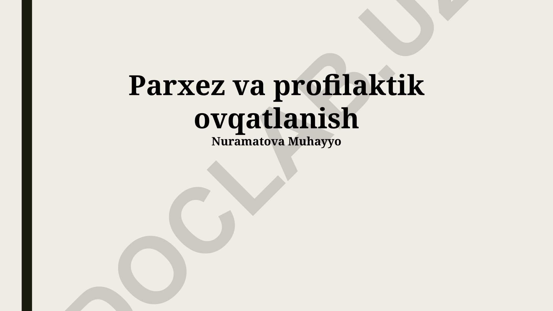 Profilaktik ovqatlanish va sog'lom turmush tarzi
