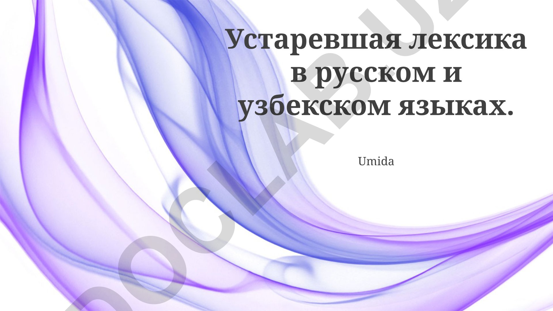 Устаревшая лексика в русском и узбекском языках
