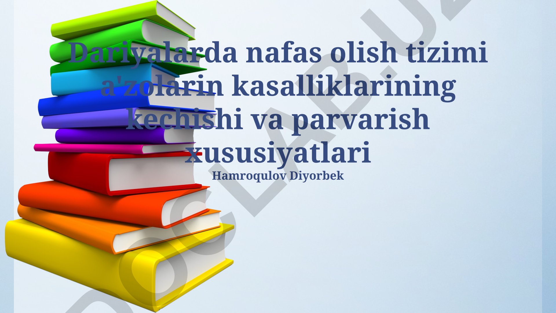 Daryo sharoitida nafas olish tizimi kasalliklari va parvarish xususiyatlari